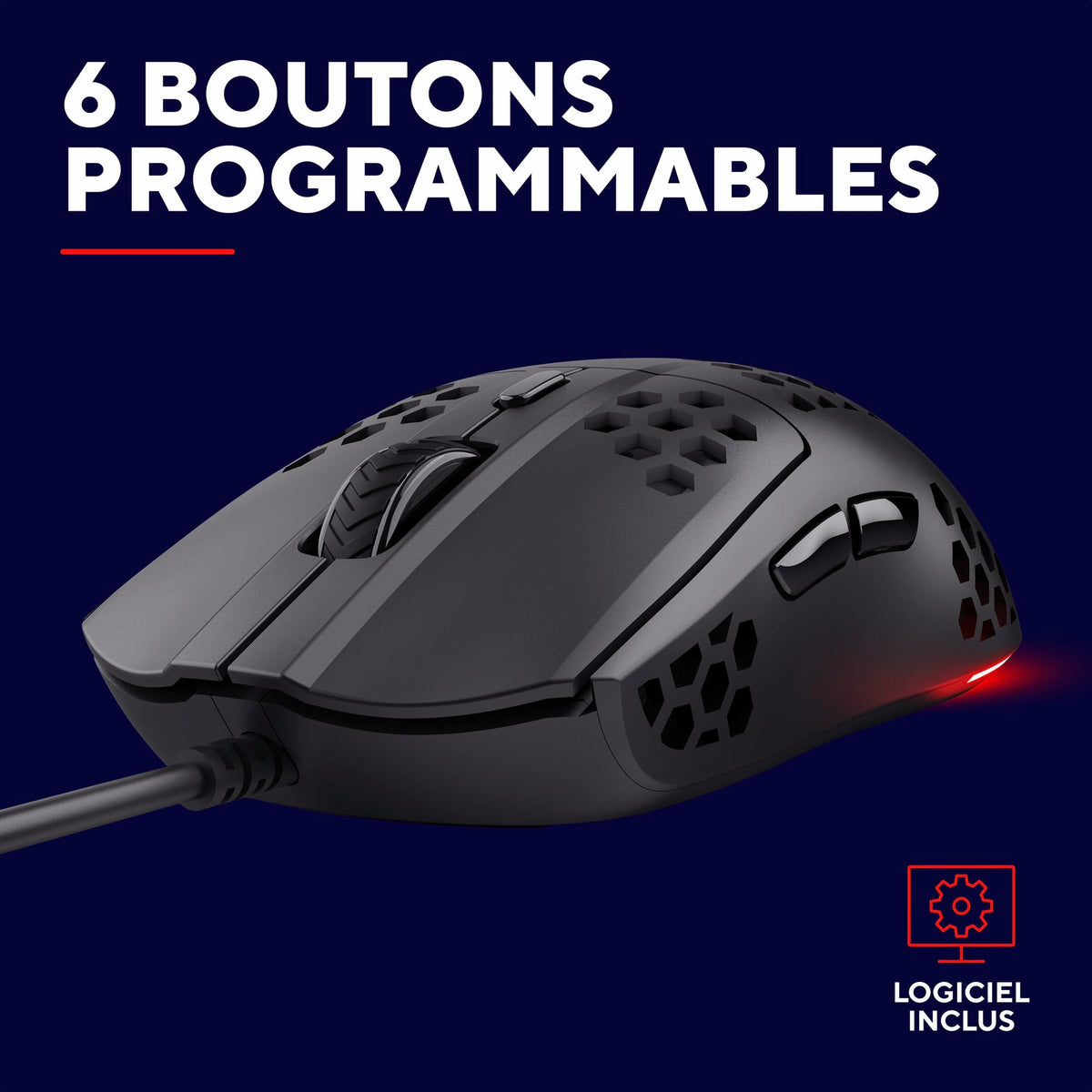 TRUST Souris gaming filaire HELOX ultra légére - Noire