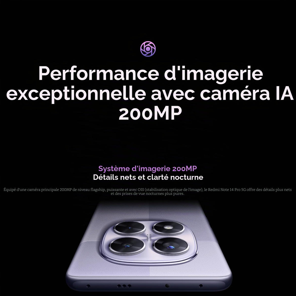 Xiaomi Redmi Note 14 Pro 5G (Double Sim - 6.67", 256 Go, 8 Go RAM) Violet