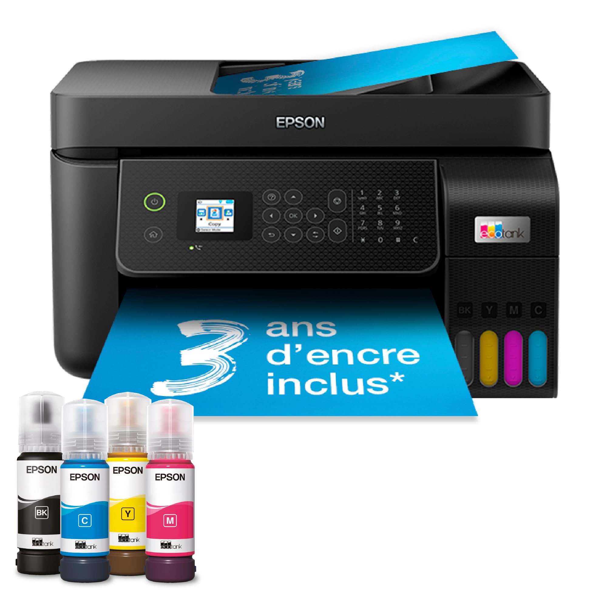 EPSON EcoTank ET-4800 MFP colour inkjet refillable A4 10ppm Print 100sheets USB LAN Wi-Fi Black