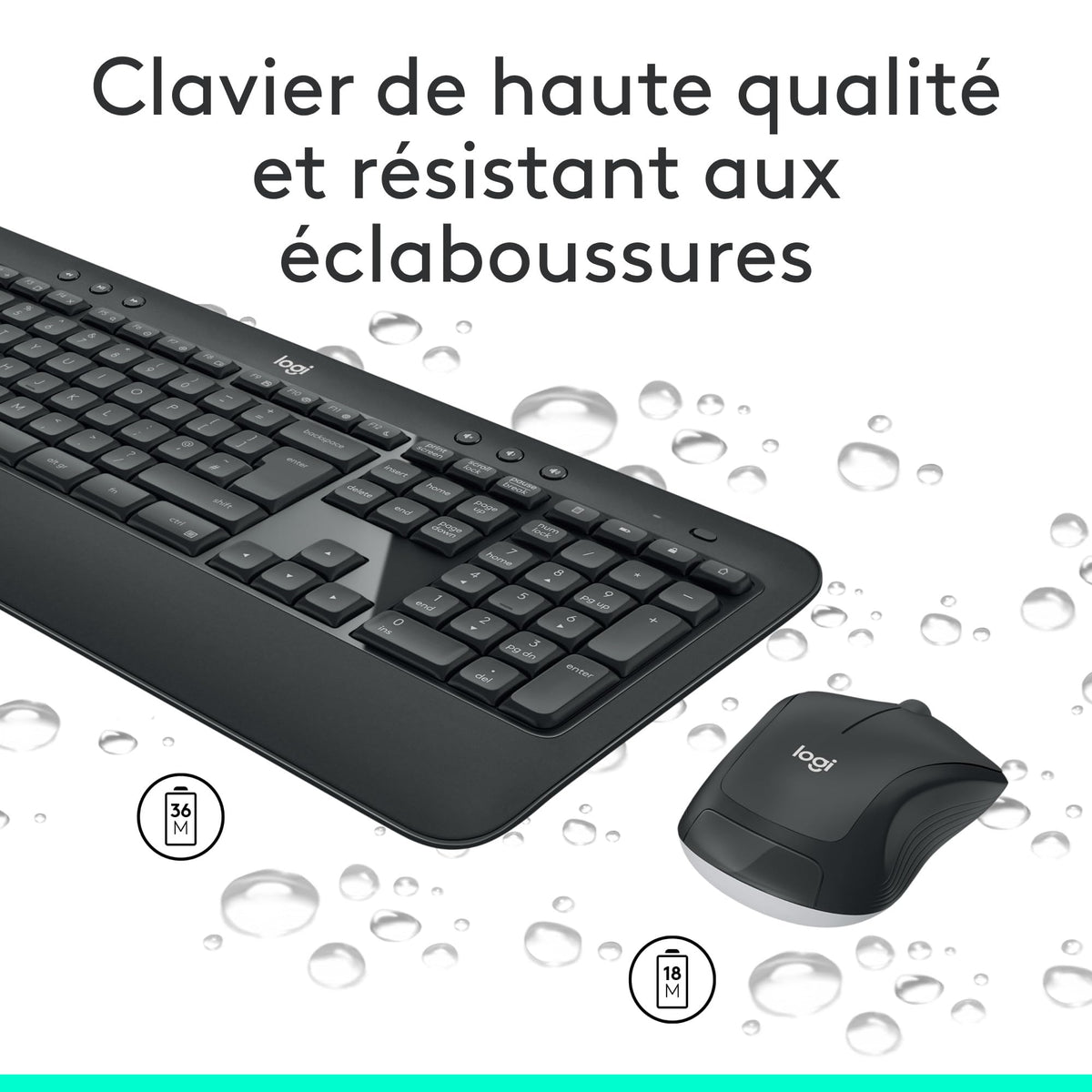 LOGITECH MK540 ADVANCED Wireless Keyboard and Mouse Combo - FRA - CENTRAL