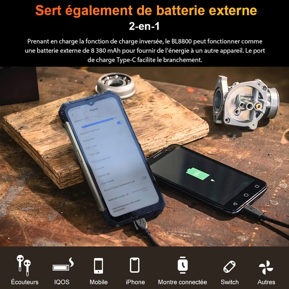 Blackview BL8800 Pro 5G (FLIR - Ecran de 6.58'' - 128 Go, 8 Go RAM) Noir