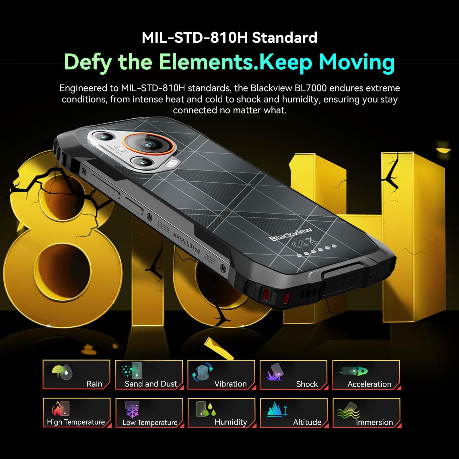 Blackview BL7000 (Doke IA - 5G - Écran 6.78'' - 256 Go, 8 Go RAM) Noir