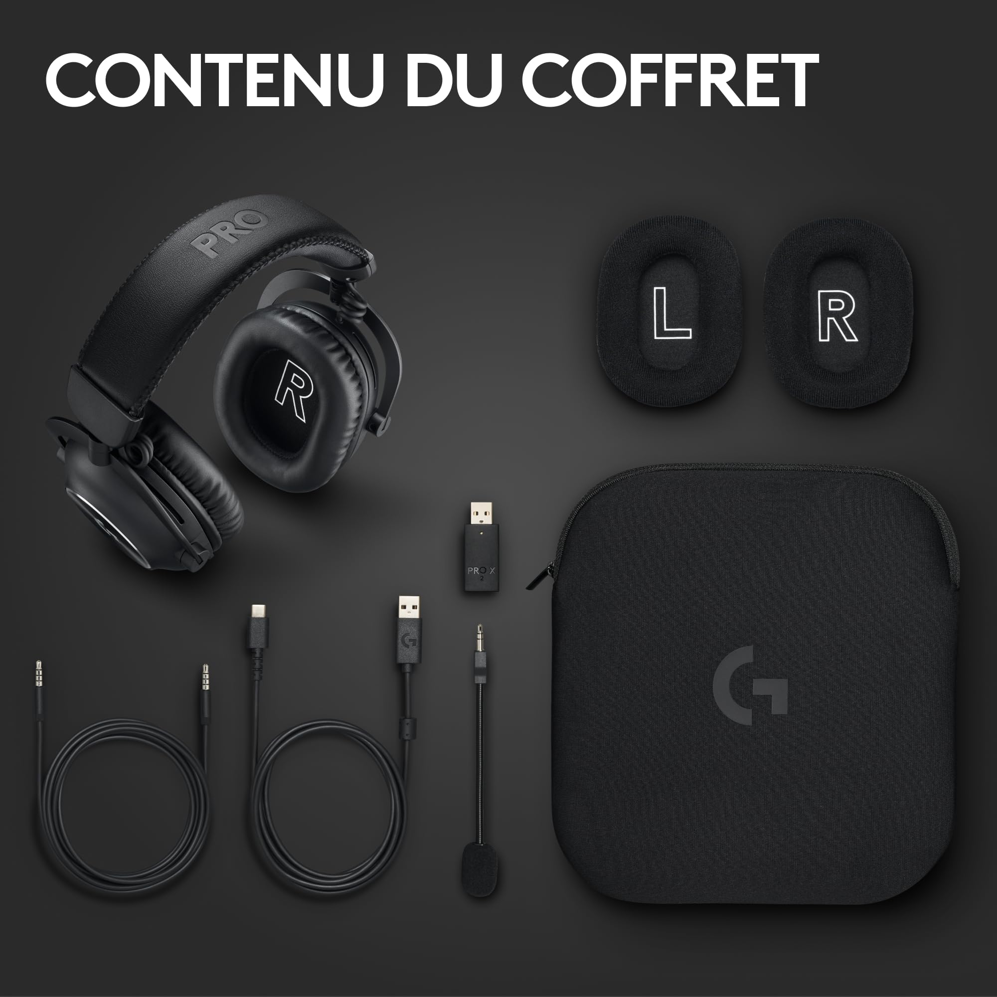 LOGITECH PRO X Headset full size LIGHTSPEED wireless noise isolating