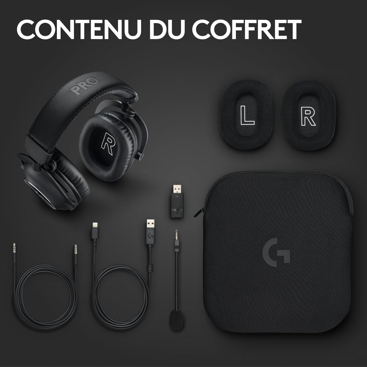 LOGITECH PRO X Headset full size LIGHTSPEED wireless noise isolating