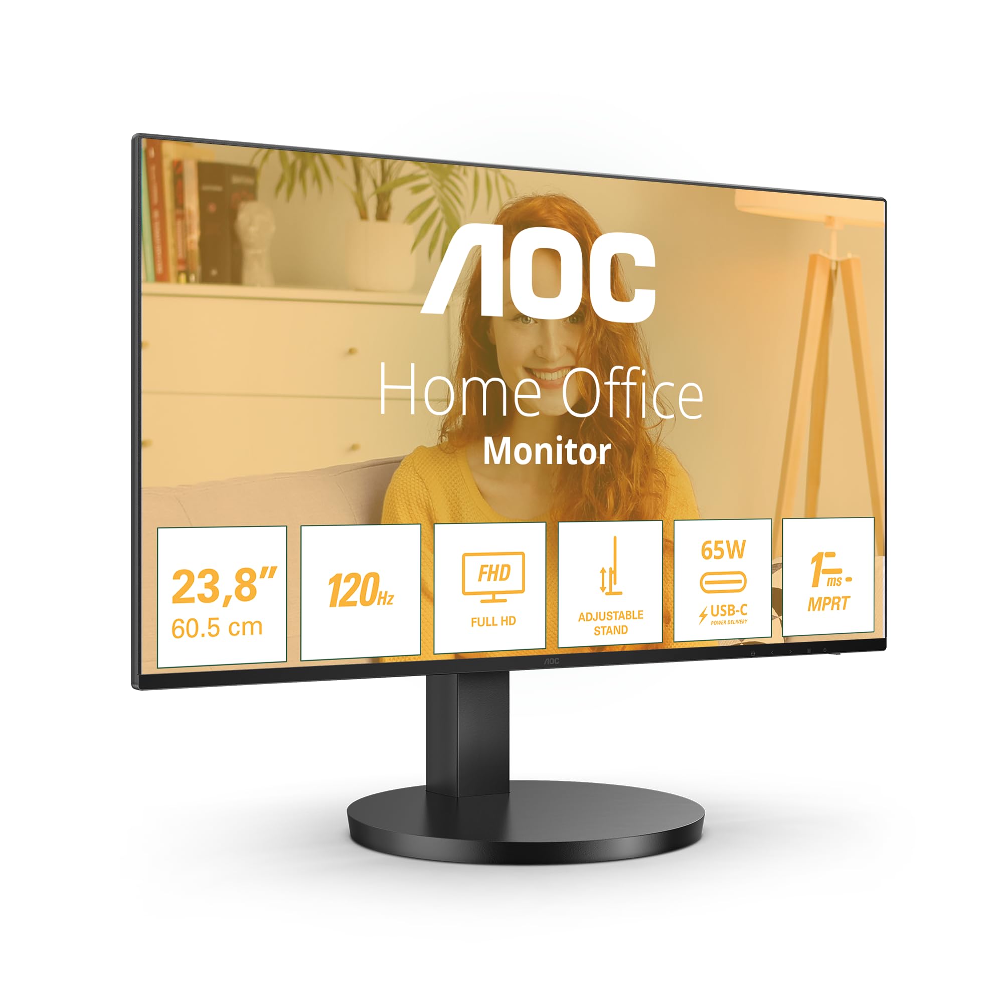 AOC 27B3CF2 27" - 1920 x 1080 Full HD (1080p) @ 100 Hz - IPS - 250 cd/m² - 1300:1 - 1 ms - HDMI, USB-C - haut-parleurs - noir