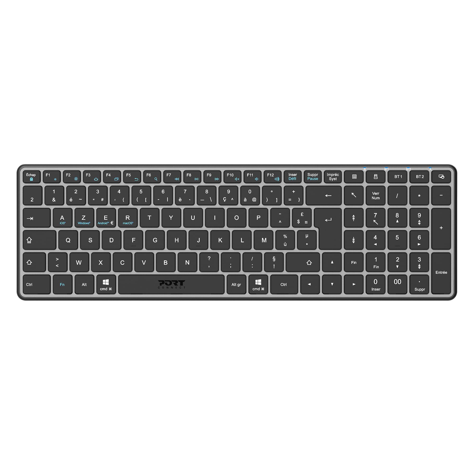 PORT DESIGNS Keyboard Compact Pro Rechargeable Bluetooth (FR)