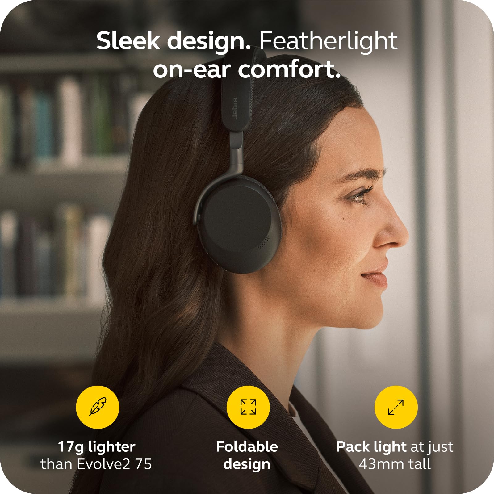 Jabra Evolve3 75 UC Link 390 USB-A Bla