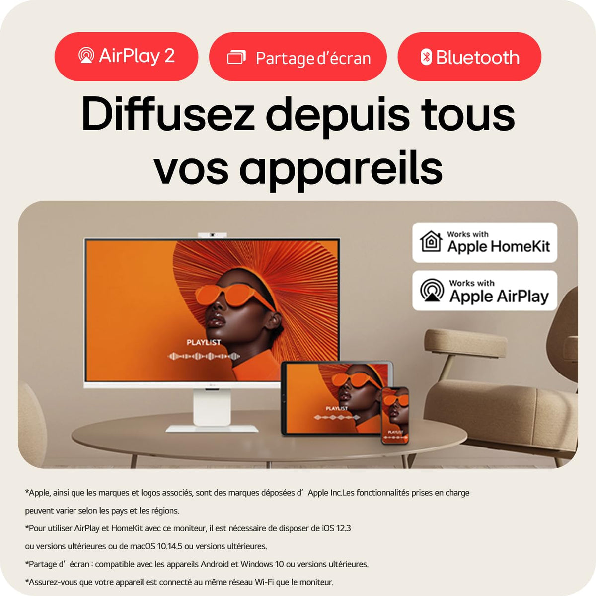LG - Ecran LCD - 32p - 3840x2160 4K 60 Hz - IPS - 5 ms - Inclinable - Hauteur réglable - Pivotant - Garantie 3 ans
