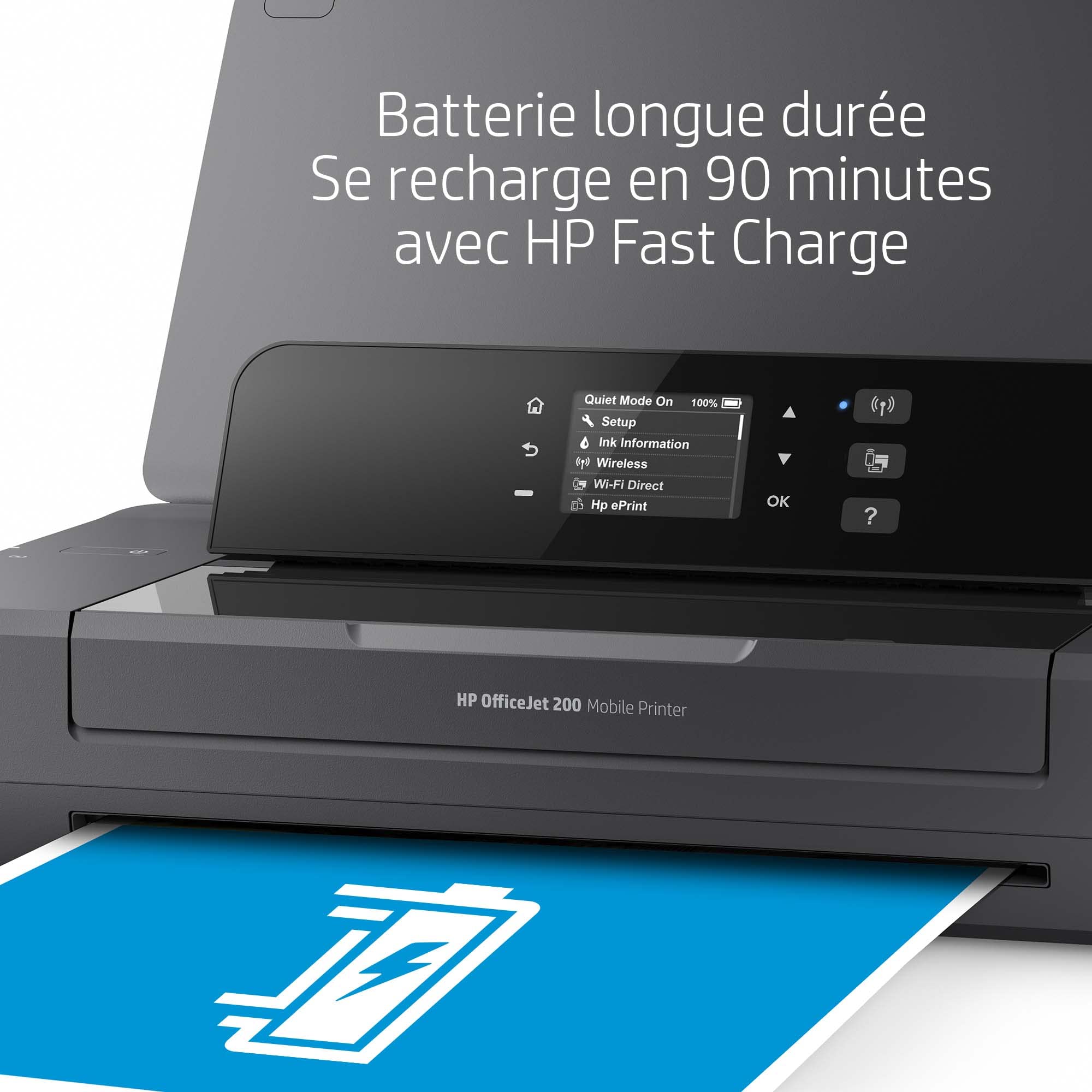 HP Officejet 200 Mobile Printer Printer colour inkjet A4 1200x1200dpi 20ppm mono 19ppm colour 50sheets USB Wi-Fi