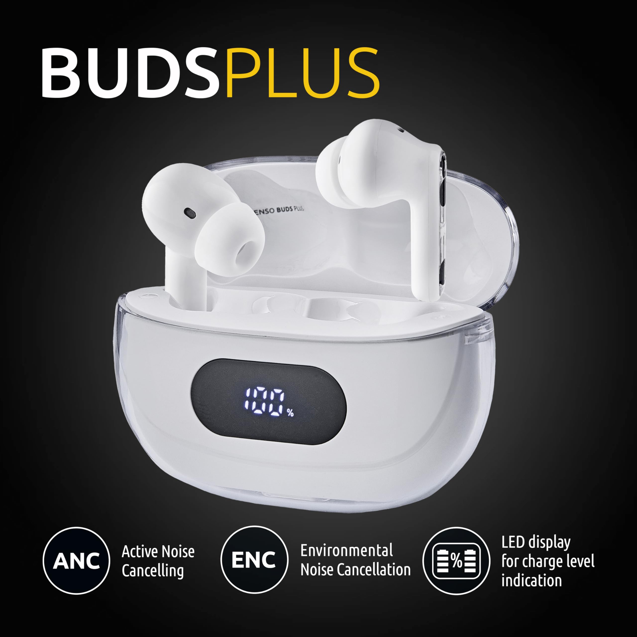 INTENSO Ecouteurs BUDS PLUS sans fil, blancs