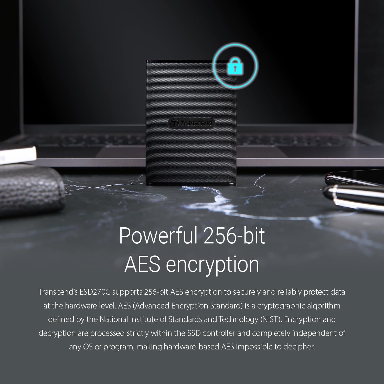 TRANSCEND ESD270C 2To External SSD USB 3.1 Gen 2 Type C