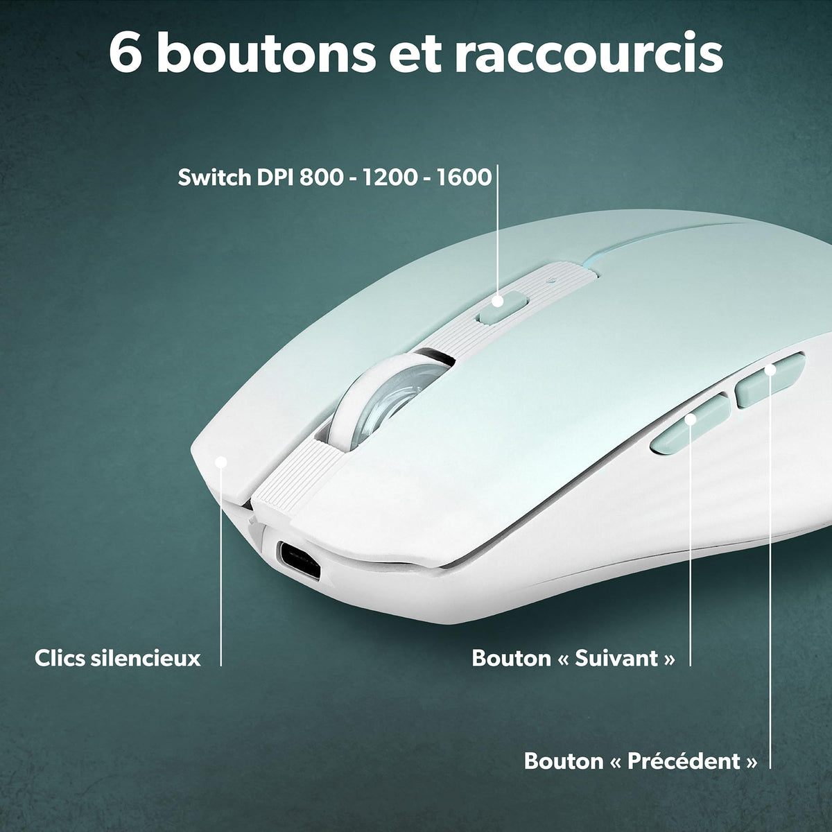 TNB GRADIENT - Dual connect rechargeable colorful wireless mouse - blue