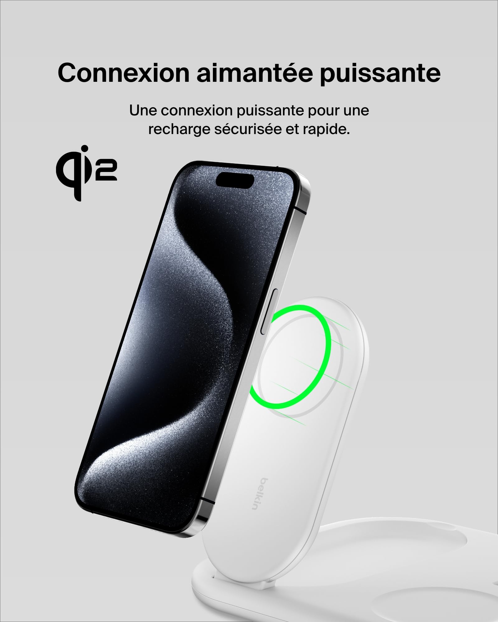 BELKIN BOOSTCHARGE Qi2 15w Magnetic 3in1 Stand White