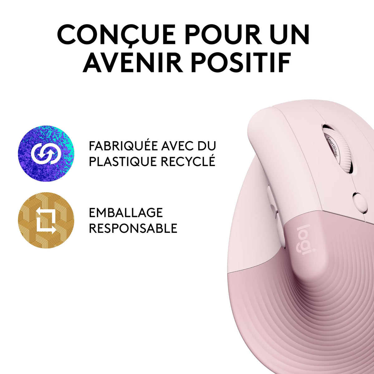 LOGITECH Lift Vertical Ergonomic Mouse Vertical mouse ergonomic optical 6 buttons wireless Bluetooth 2.4 GHz LOGITECH Bolt USB