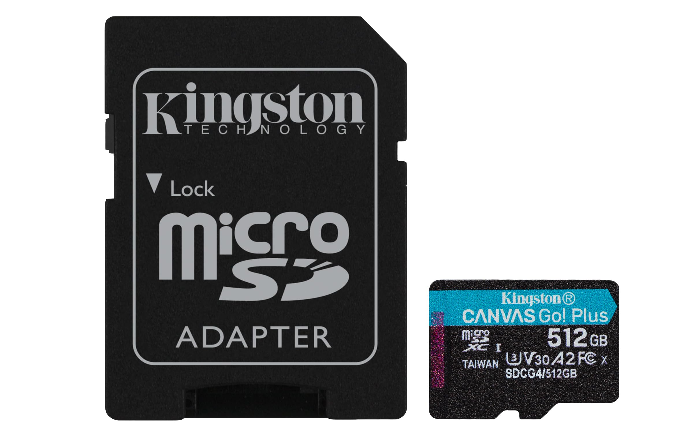 KINGSTON 512Go microSDXC Canvas Go Plus Gen4 200Mo/s A2 U3 V30 Card + Adapter