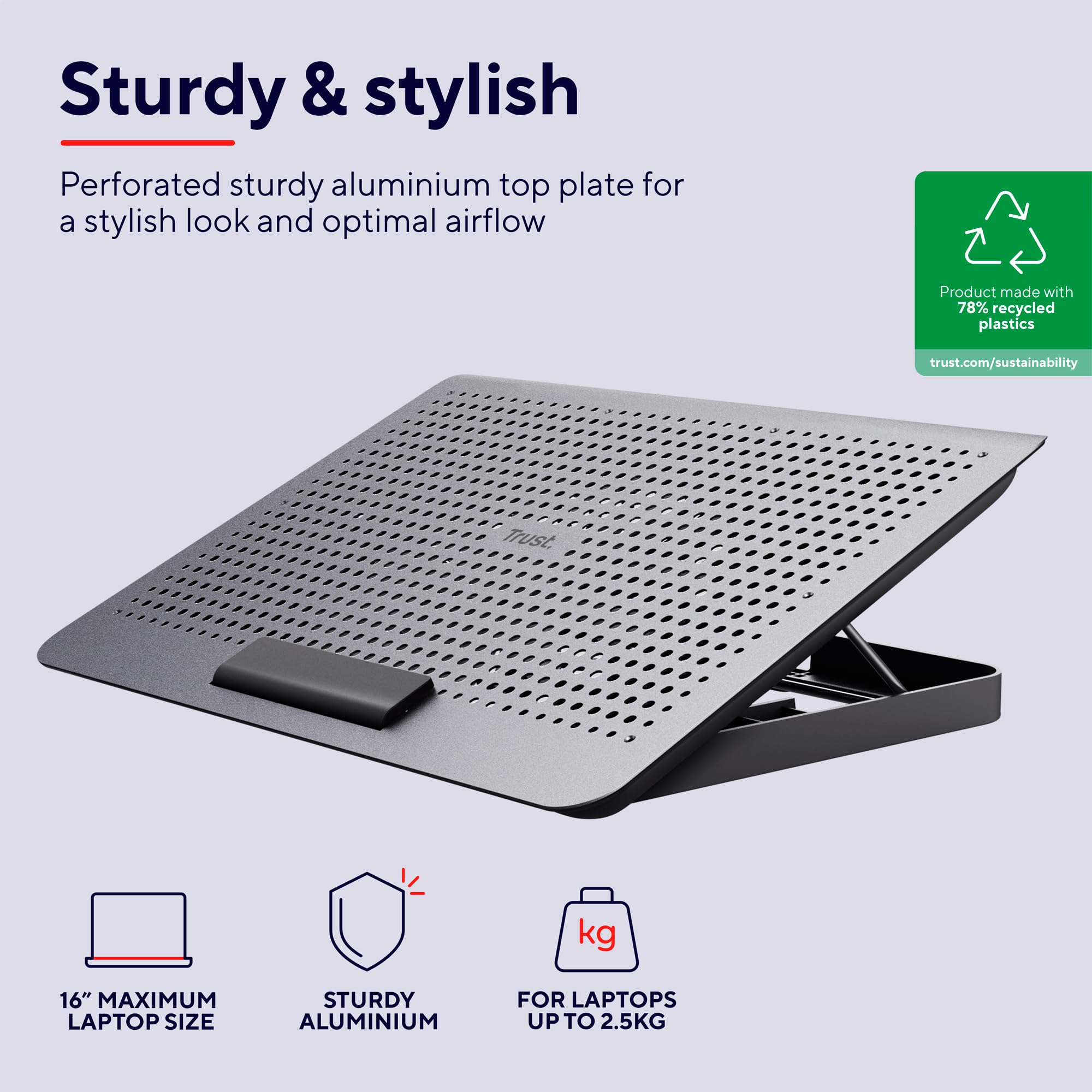 TRUST Support ventilé EXTO Cooling Stand Eco pour ordinateur portable