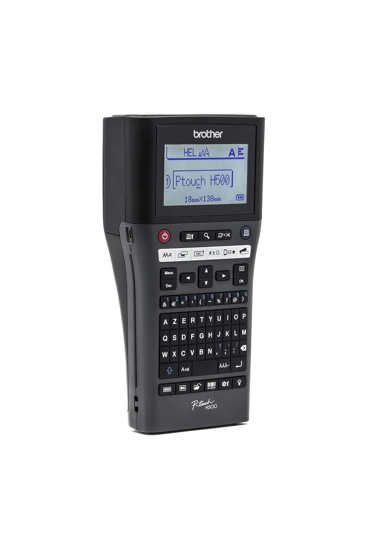 BROTHER PTH500YP Etiqueteuse portable et connectable avec clavier AZERTY. jusqu a 7 lignesd impression. 30mm/sec.