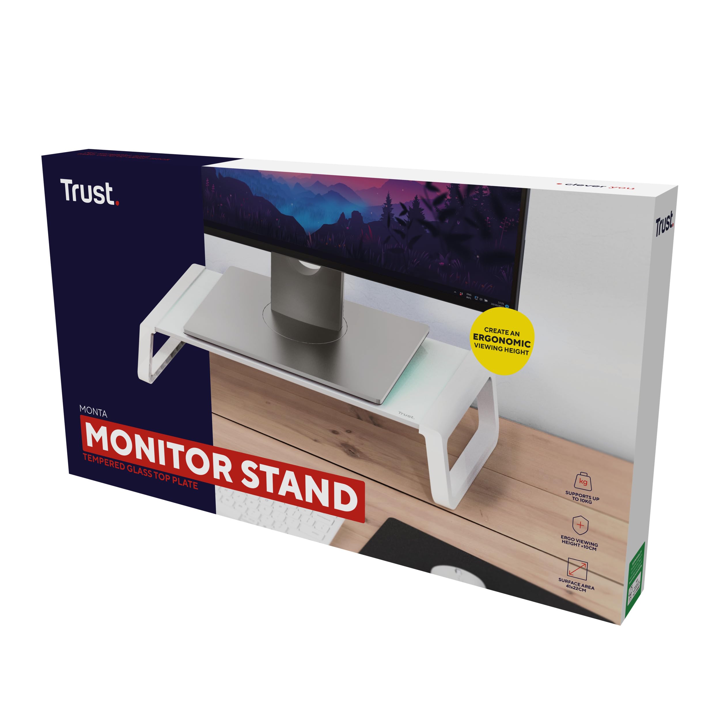 TRUST Support pour écran MONTA blanc
