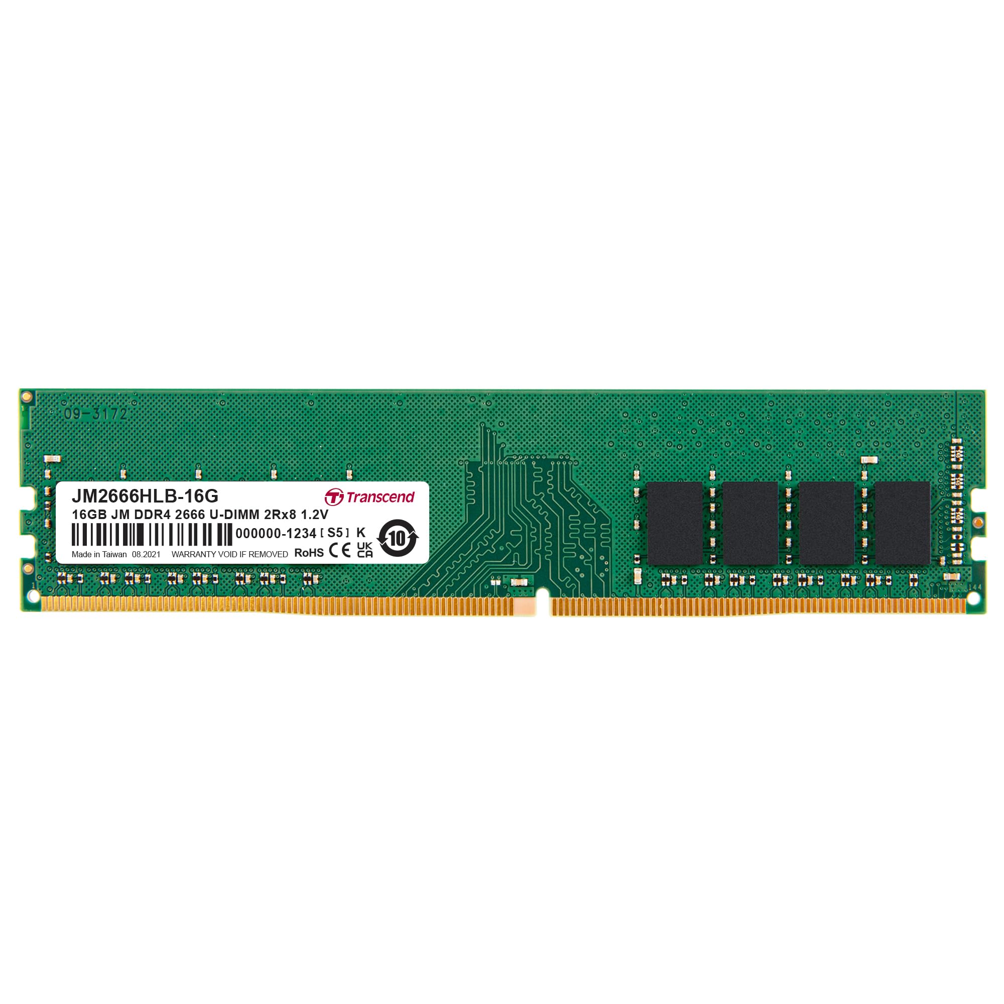 TRANSCEND 16Go JM DDR4 2666Mhz U-DIMM 2Rx8 1Gx8 CL19 1.2V