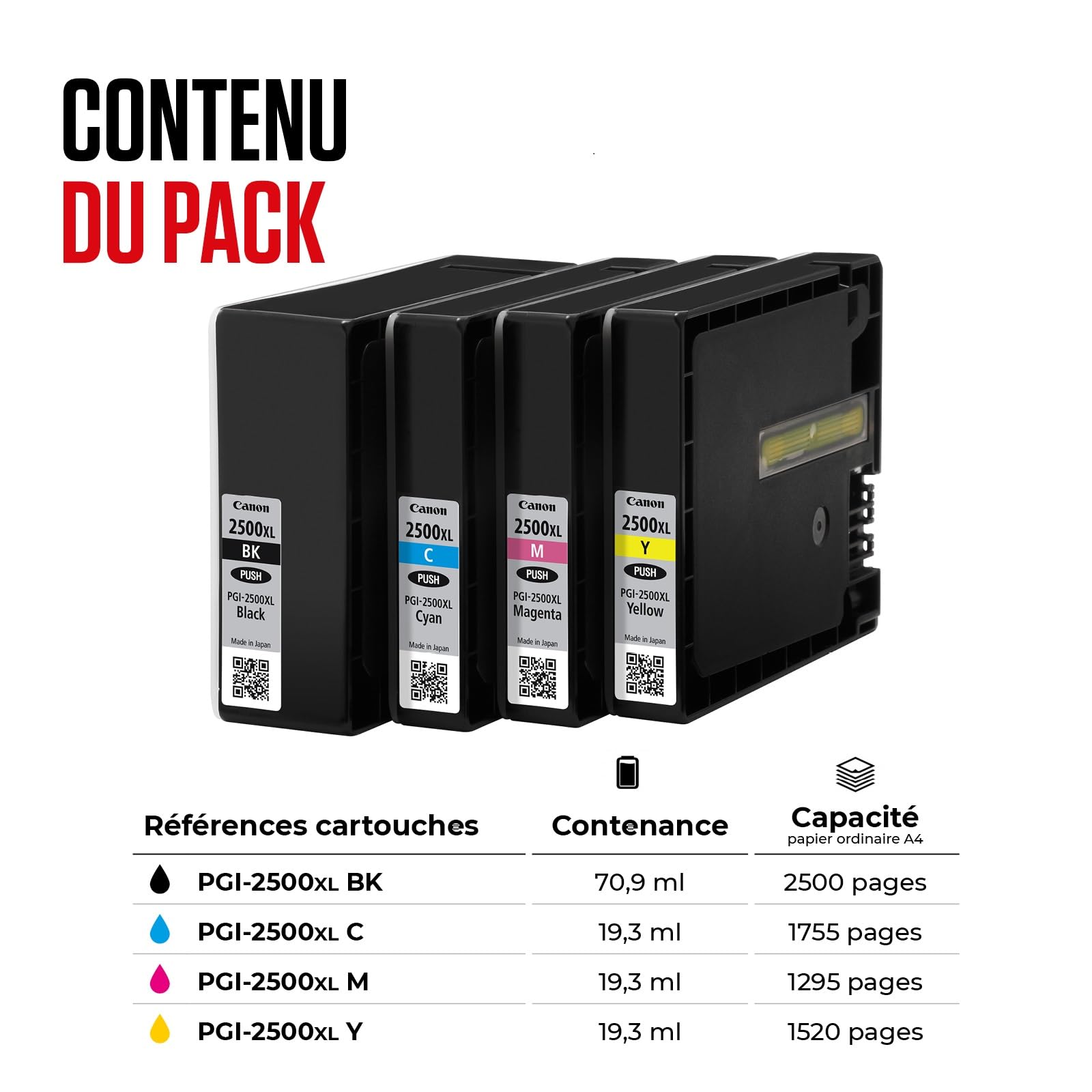 CANON PGI-2500XL Ink Cartridge BK/C/M/Y MULTI