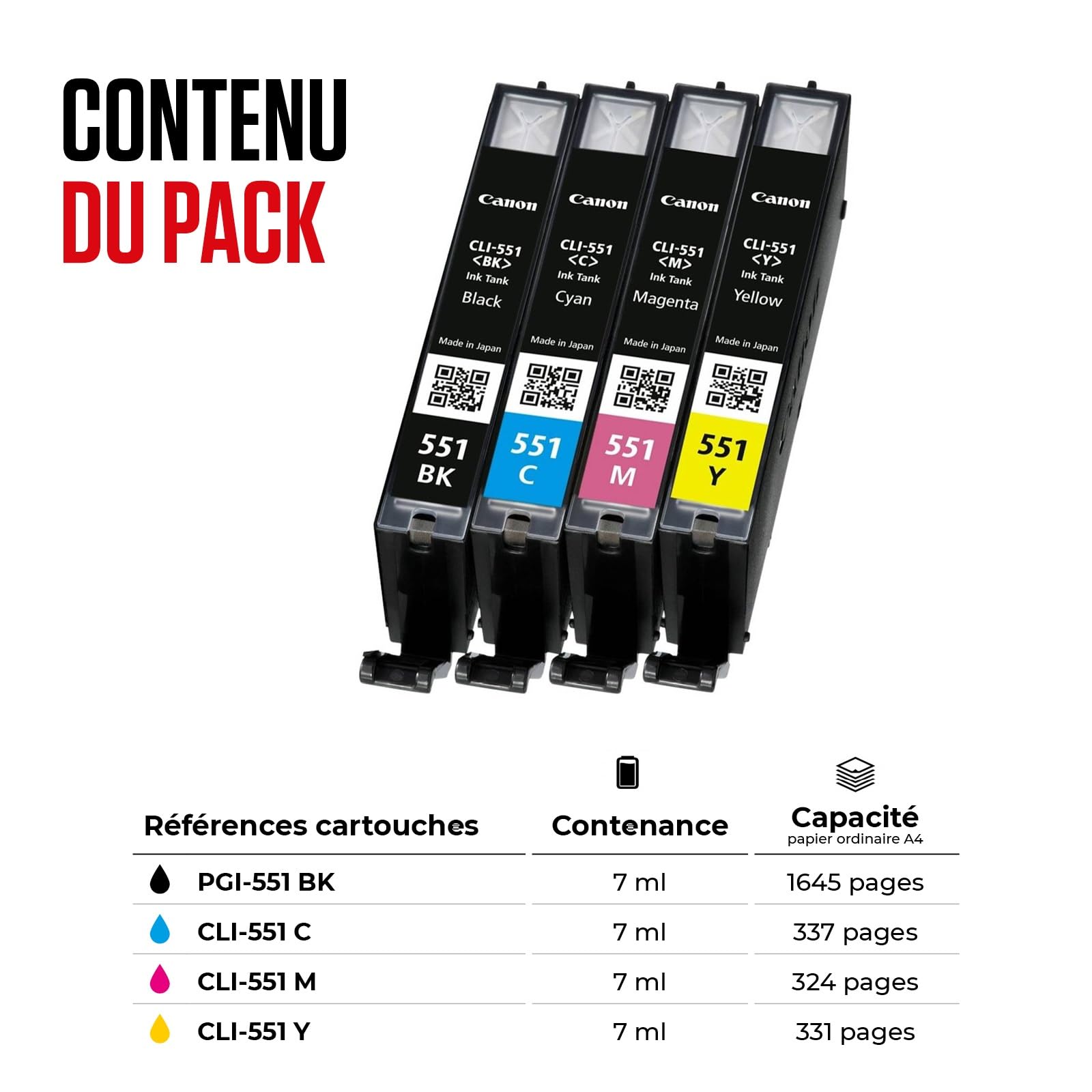 CANON CLI-551 Ink Cartridge C/M/Y/BK MultiPack blister