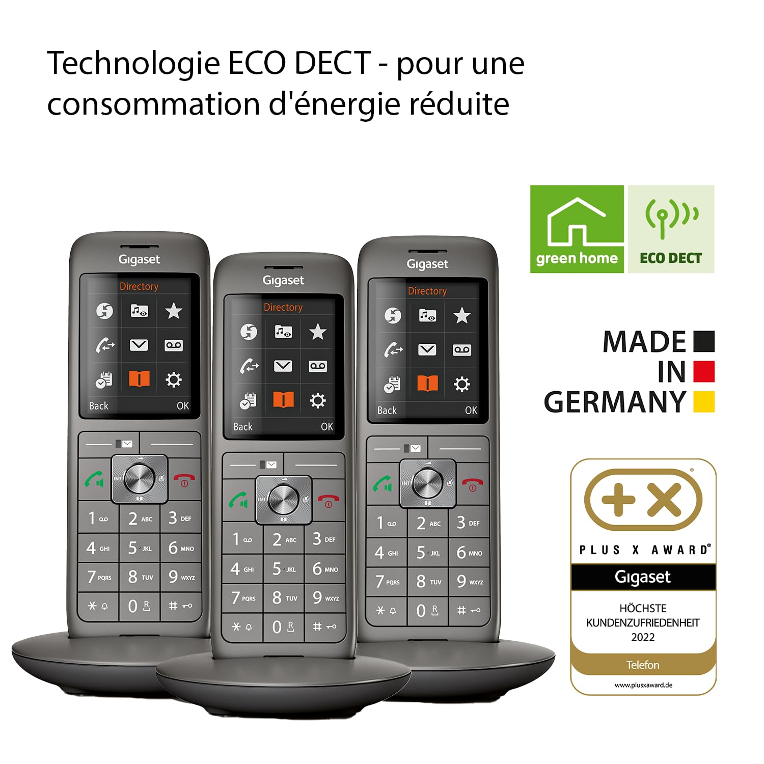 Gigaset CL660A TRIO Tél. DECT +REP. - base + 3 combinés