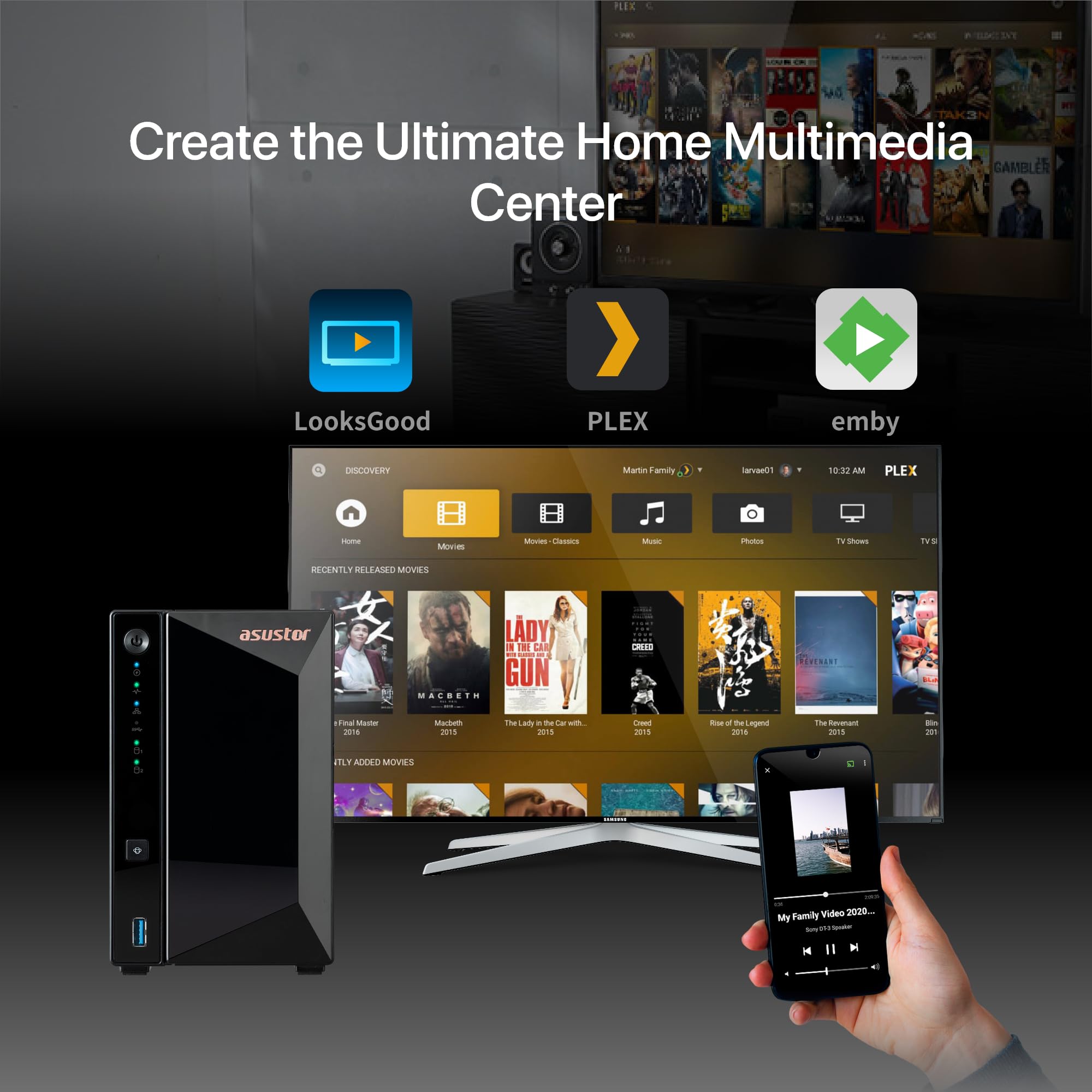 ASUSTOR Drivestor 2 Pro Gen2 AS3302T v2 2 Bay NAS Realtek RTD1619B Quad-Core 1.7GHz CPU 2.5Gbe Port 2Go DDR4 Diskless