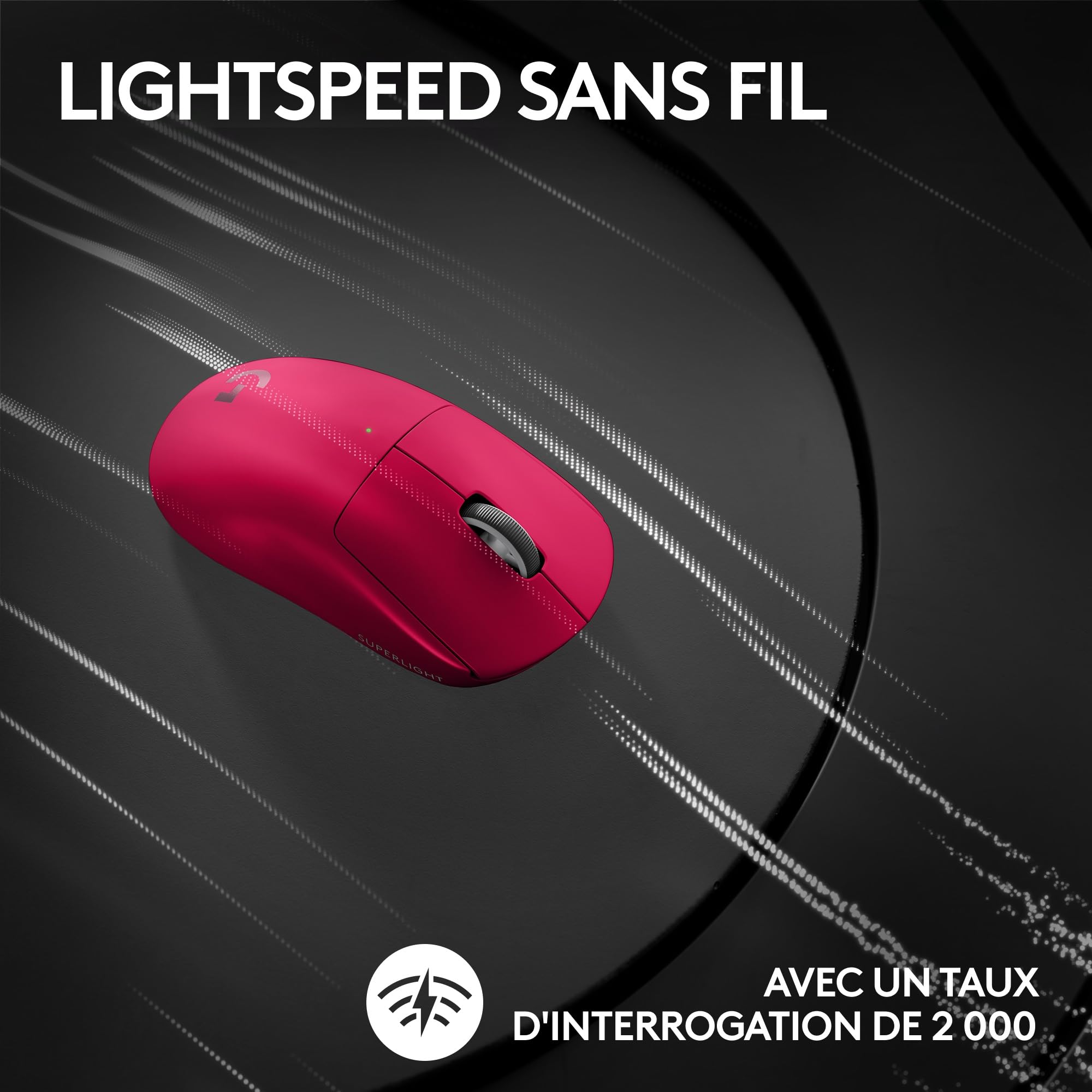 LOGITECH G PRO X SUPERLIGHT 2 LIGHTSPEED Gaming Mouse - MAGENTA - 2.4GHZ - N/A - EER2-933