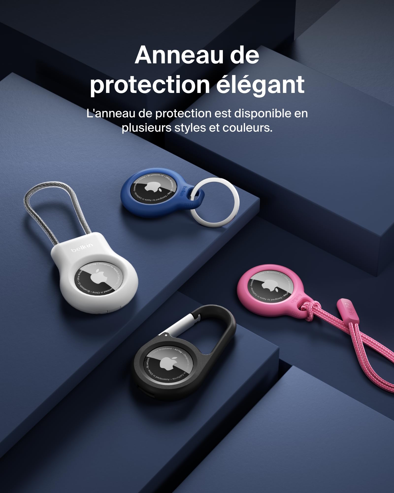 BELKIN Airtag Protection avec porte-clés Noir