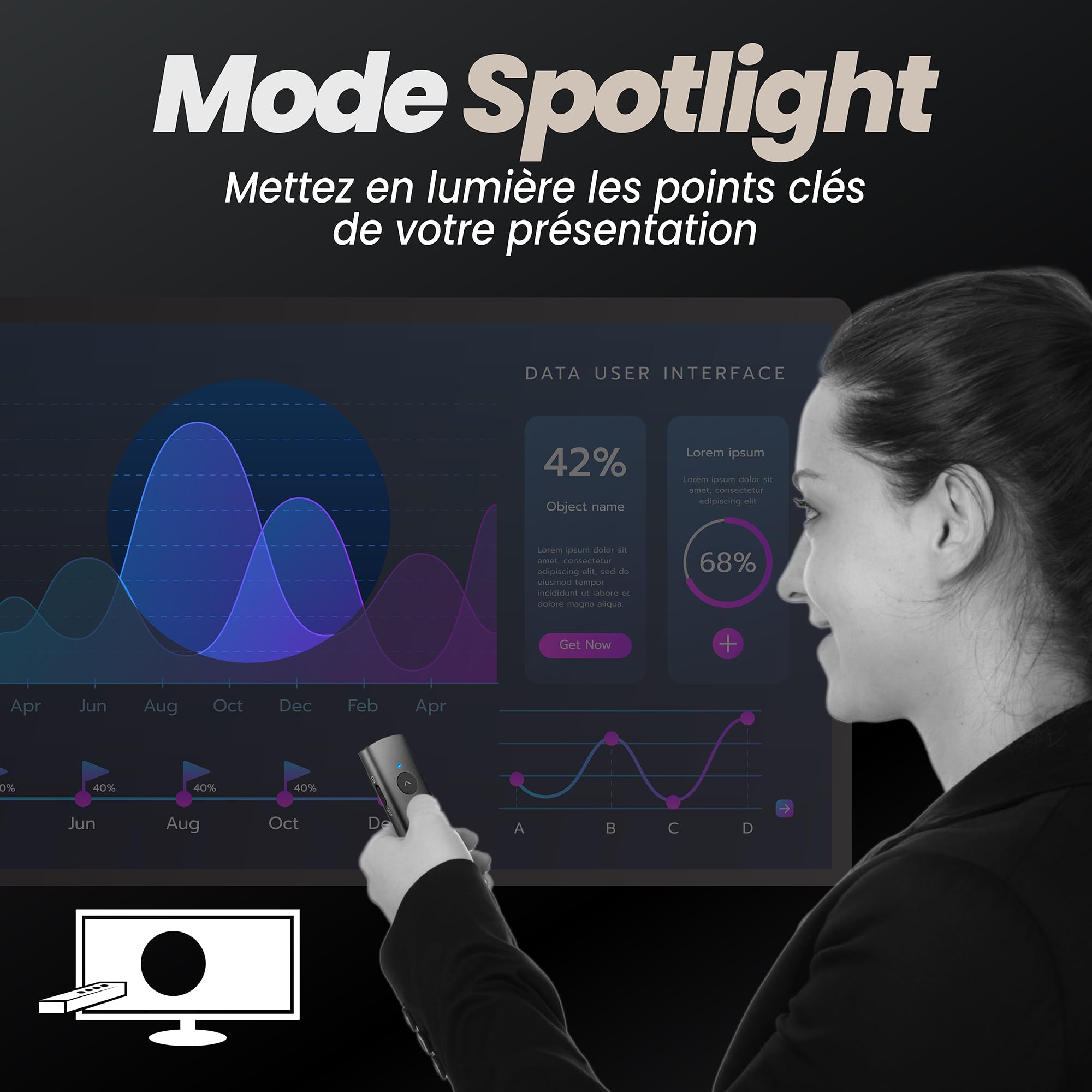 TNB Rechargeable spotlight presentation remote control AIRPRESENTER