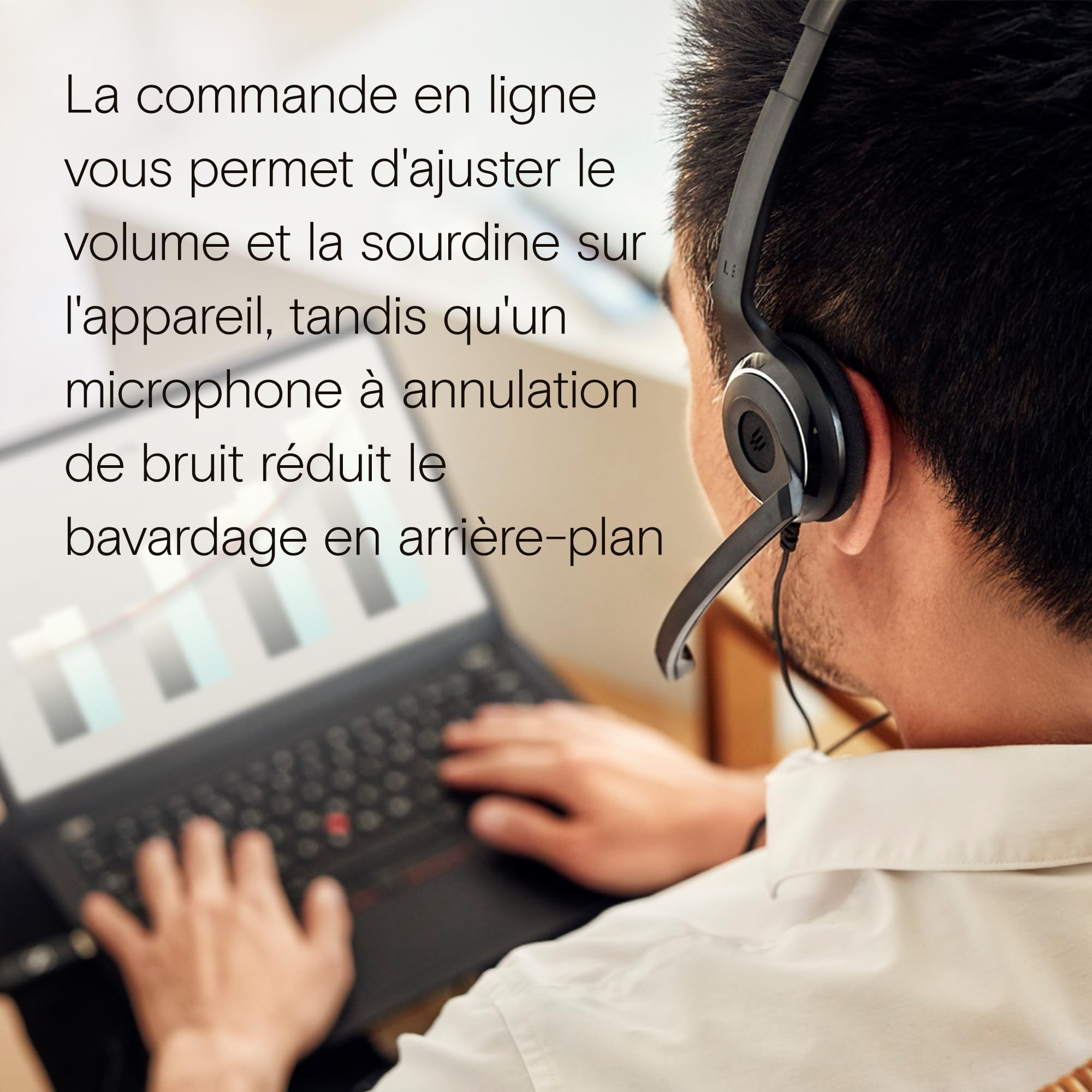 EPOS Micro-casque binaural PC USB avec contrôle volume/mute Microphone à réduction de bruit