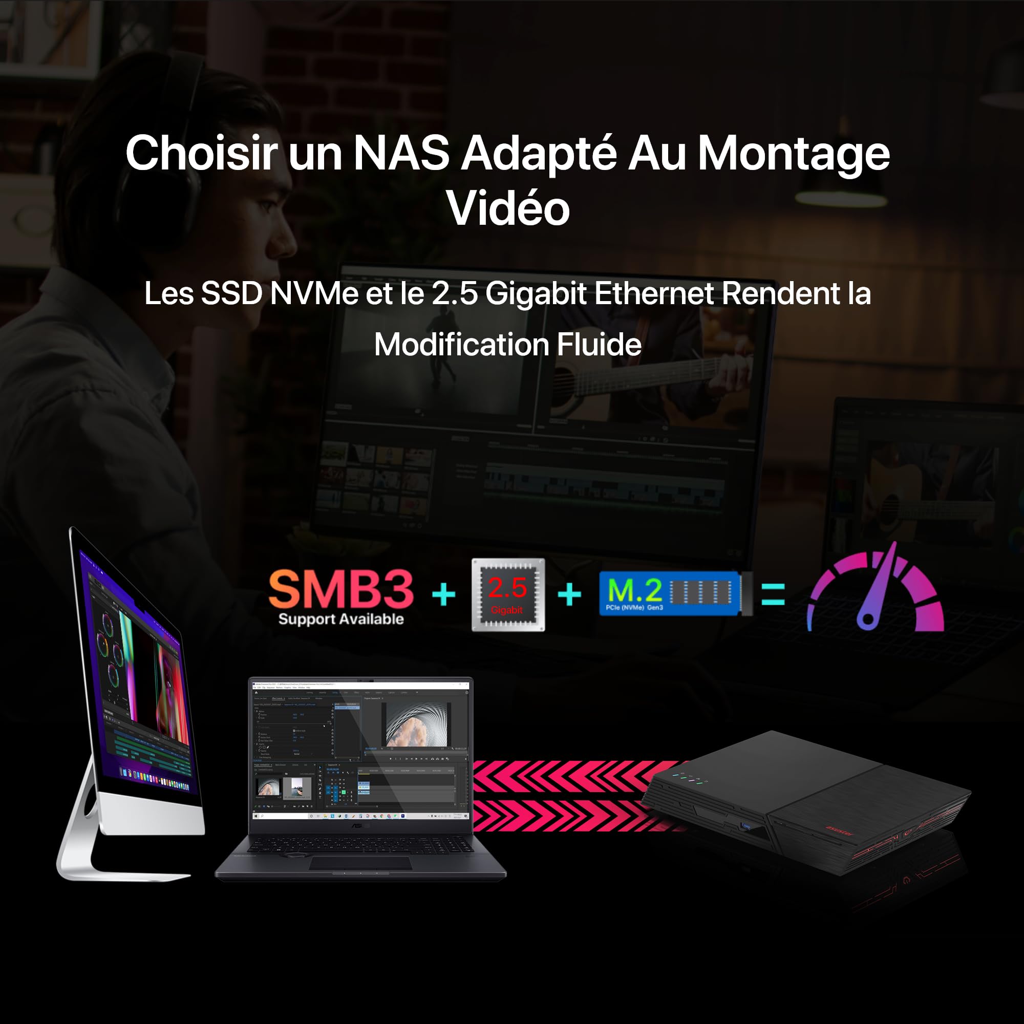 ASUSTOR FLASHSTOR 6 - NAS 6 baies M.2 - Intel Celeron N5105 Quad-Core 2.0 GHz - 4Go - 2.5 GbE - USB - Garantie 3 ans