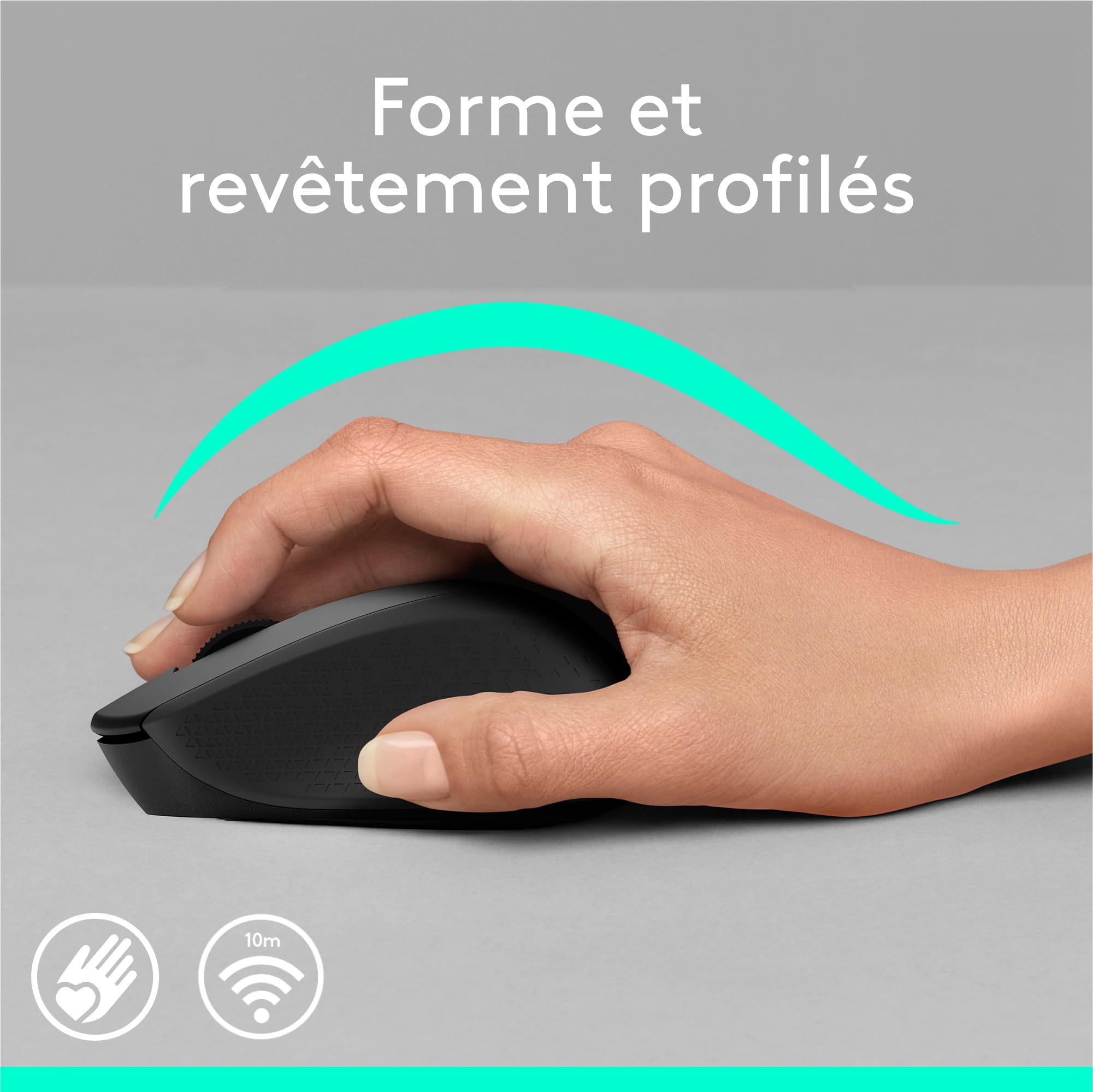 LOGITECH M280 Mouse right-handed optical 3 buttons wireless 2.4 GHz USB wireless receiver black