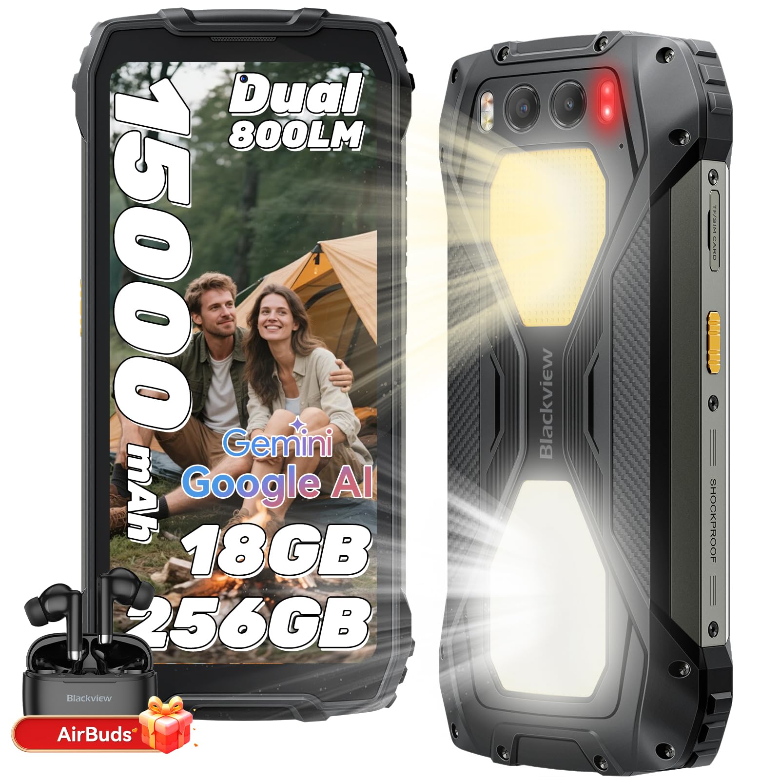 Blackview BV7300 (NFC - 6.67'' - 256 Go, 6 Go RAM - 15 000 mAh) Noir