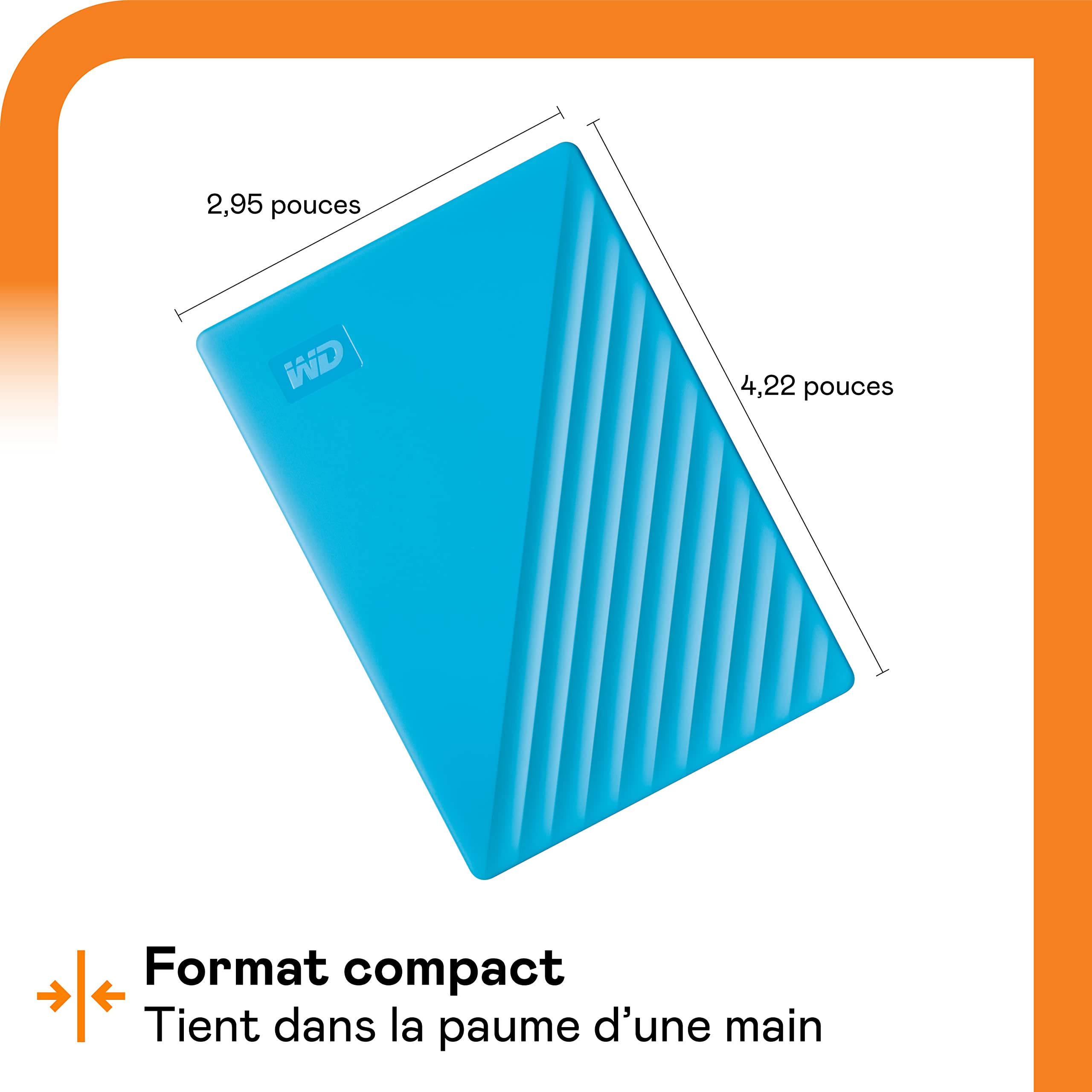WD My Passport 4To portable HDD USB3.0 USB2.0 compatible Blue Retail