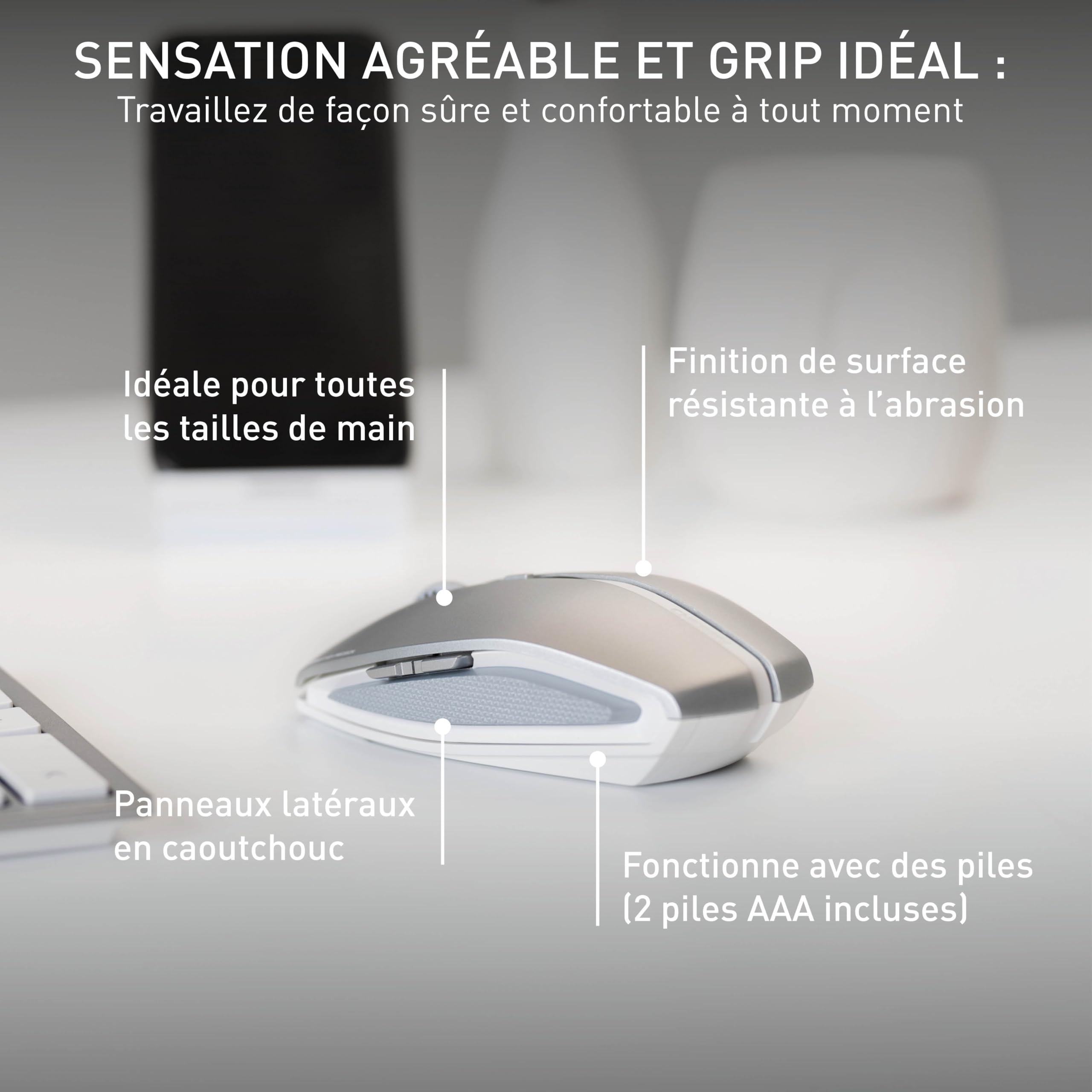CHERRY Souris Gentix BT Bluetooth Frosted Silver