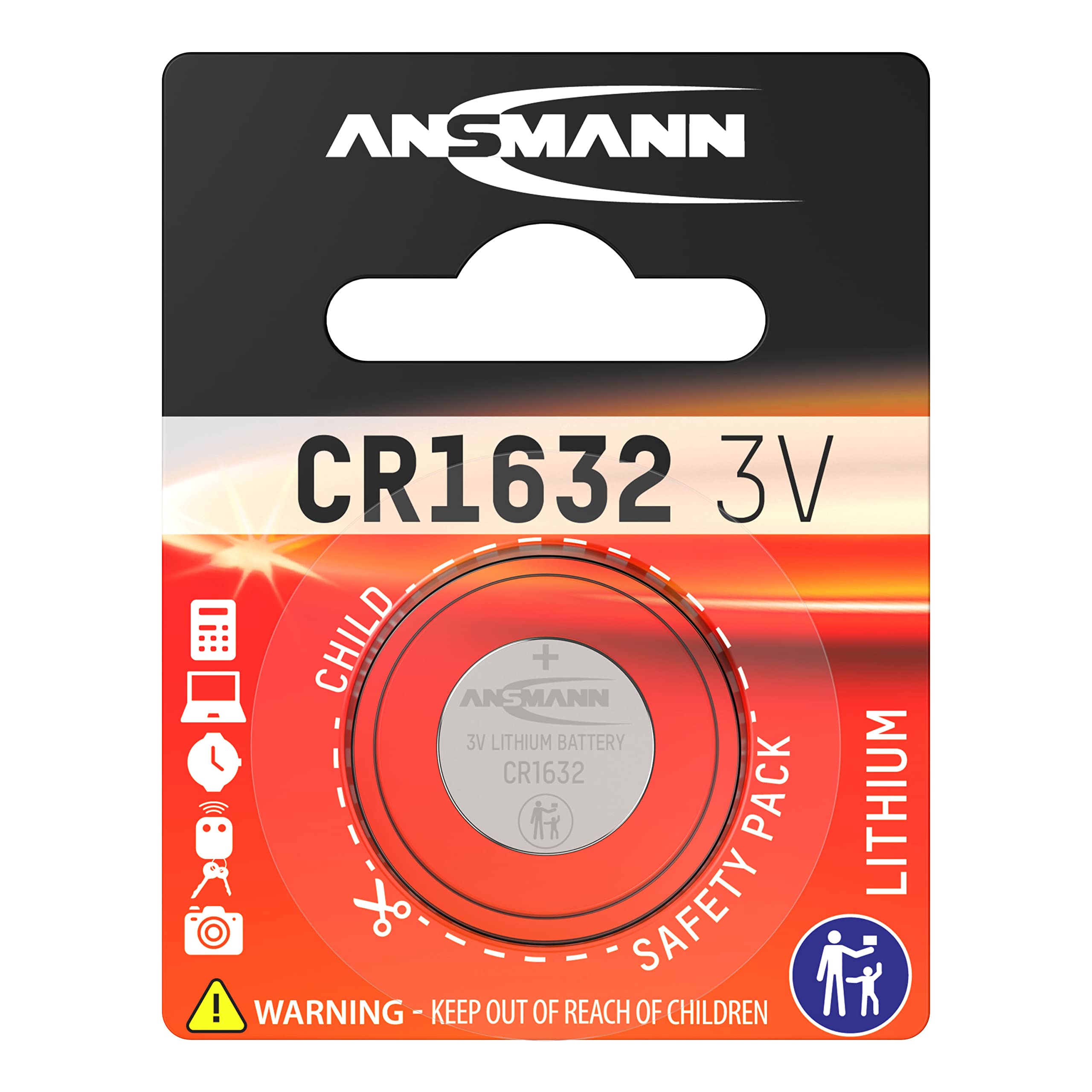 ANSMANN pile lithium CR1632 - Blister de 1