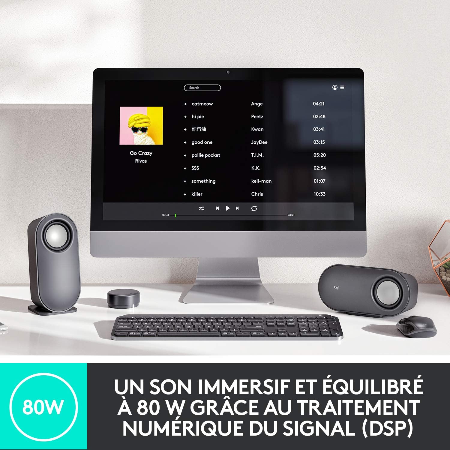 LOGITECH Z407 Android Edition speaker system for PC 2.1channel wireless Bluetooth USB 40 Watt Total graphite grey
