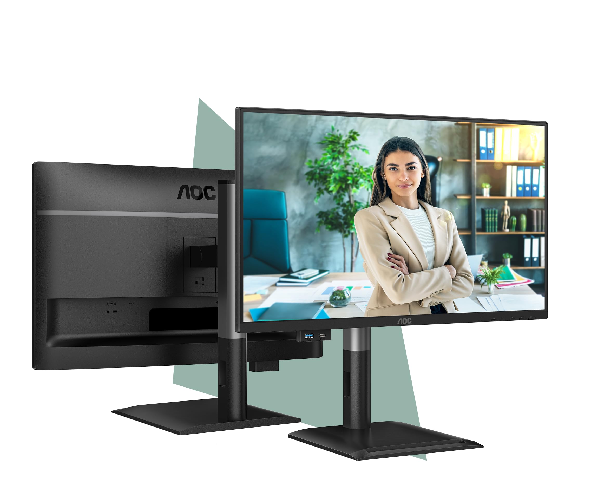 AOC 24P4CV 23.8p IPS FHD 120Hz 4ms HDMI DP USB C PD96W HUB USB Speakers HAS 150mm