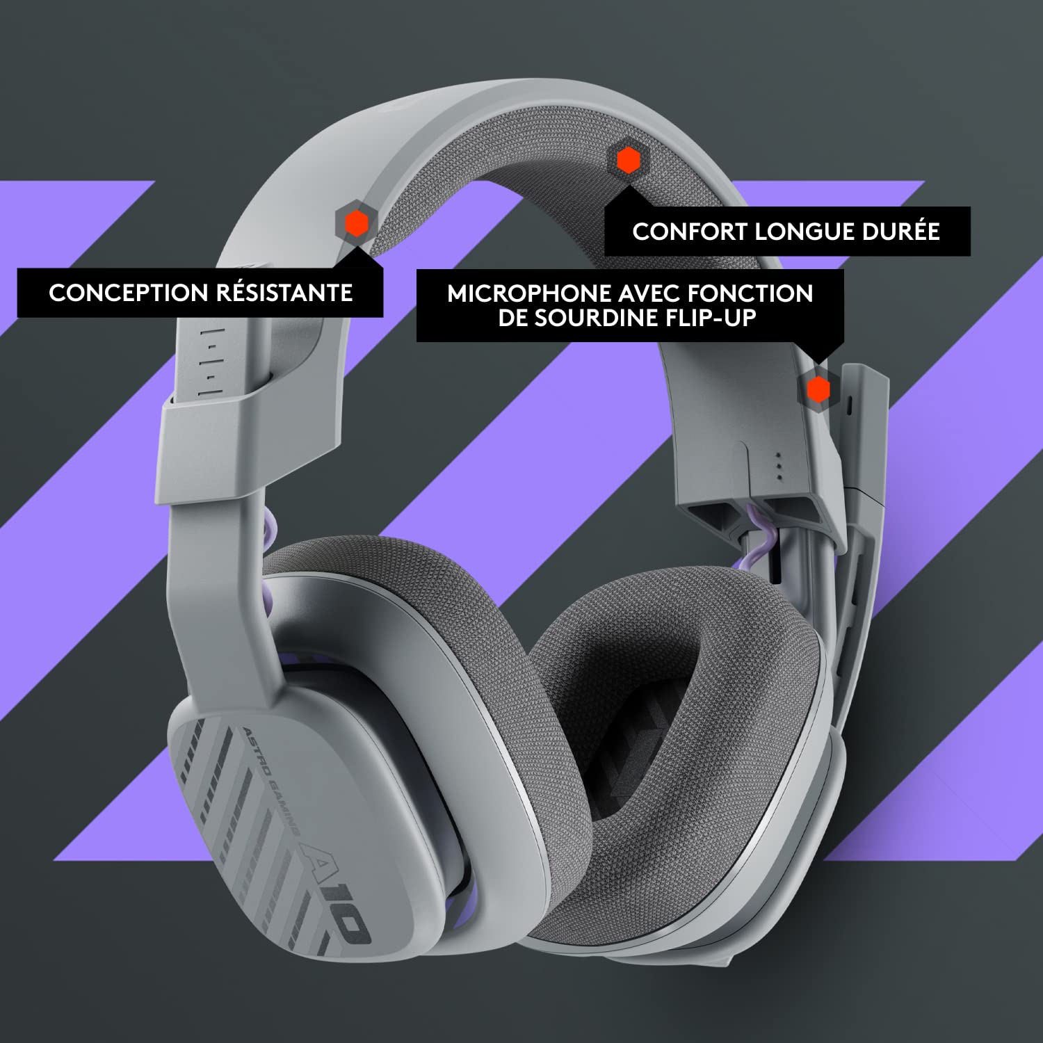LOGITECH Astro Gaming A10 Gen 2 Headset full size wired 3.5 mm jack grey