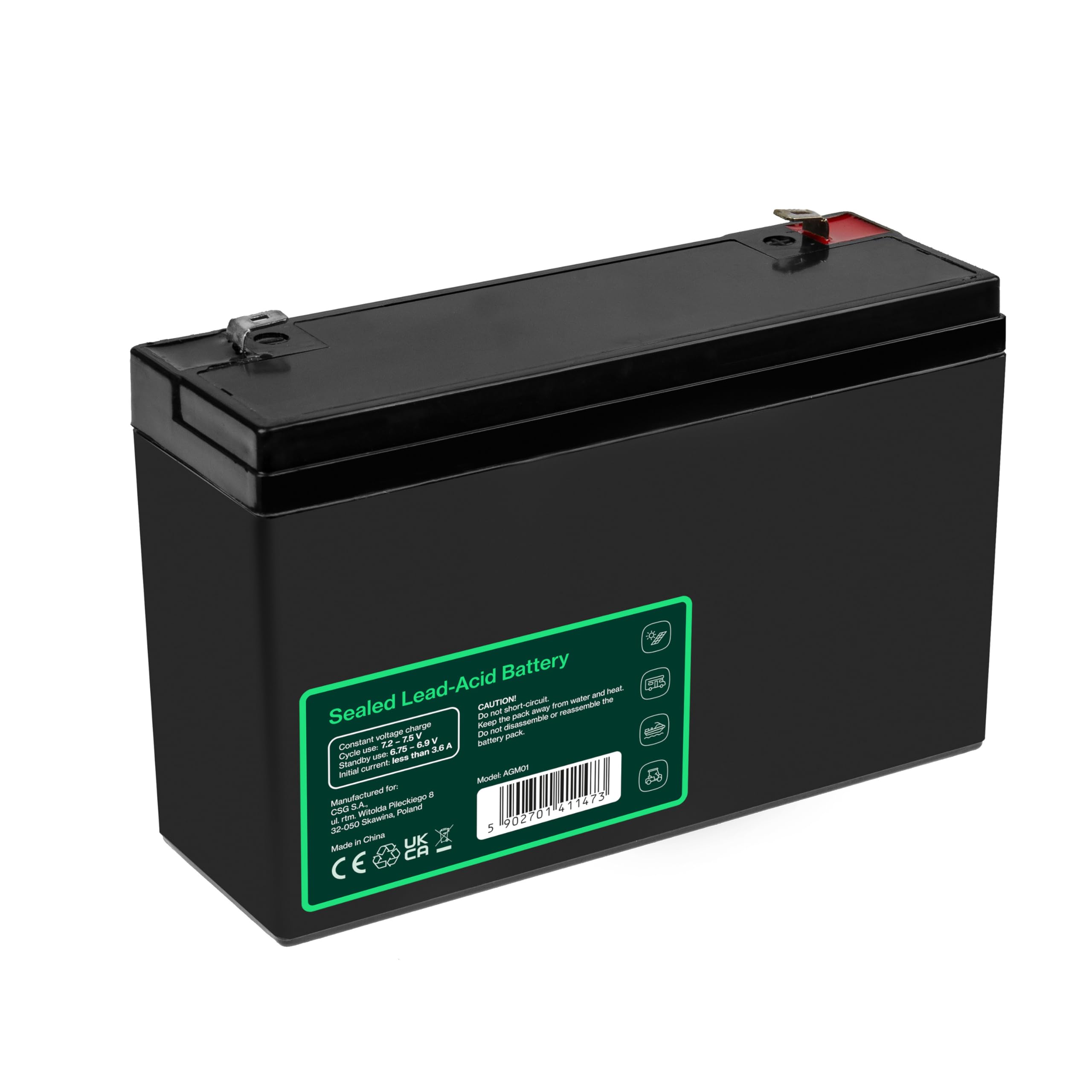 Green Cell AGM Battery 6V 12Ah - Batterie - 12.000 mAh Sealed Lead Acid (VRLA)