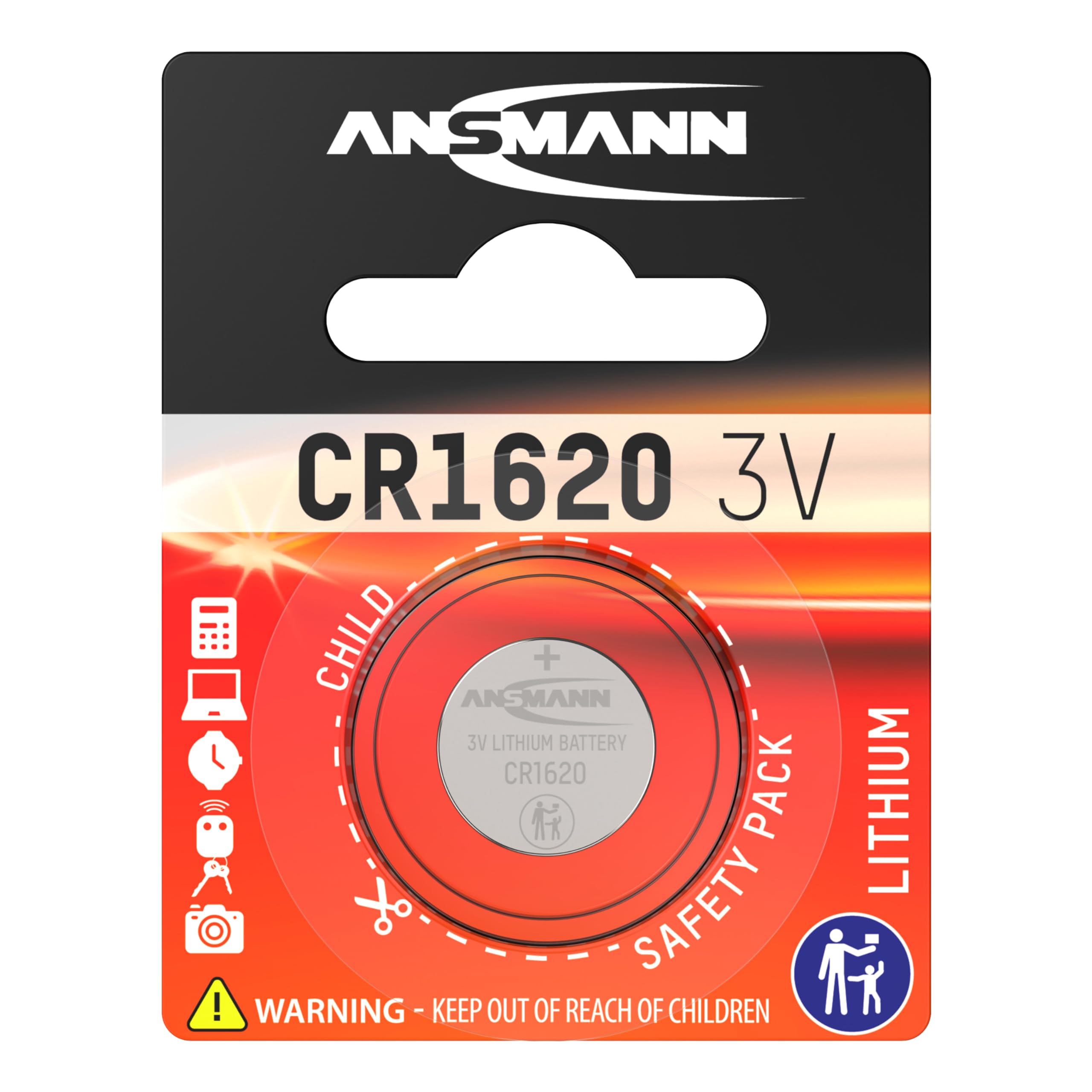 ANSMANN Piles lithium 5020072 CR1620 blister de 1