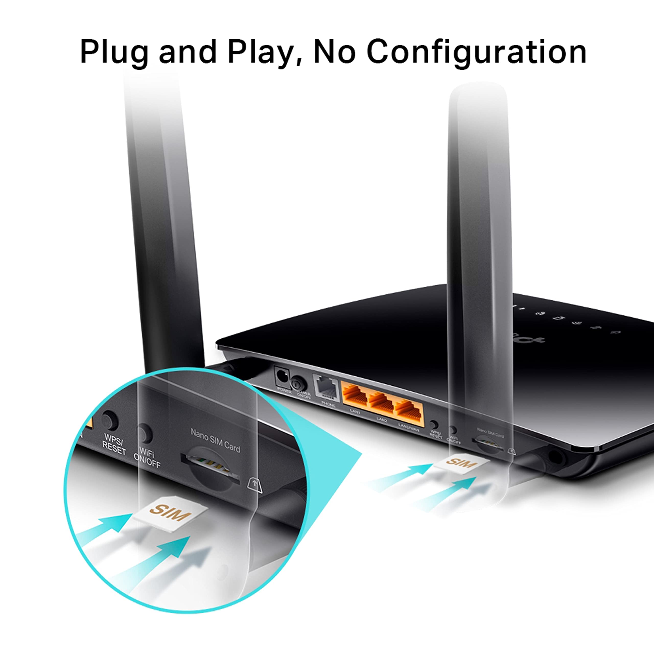 TP-LINK 300Mbps Wireless N 4G LTE Telephony Router 2xAntennas 2xFast Ethernet LAN Ports 1xFast Ethernet WAN/LAN Port