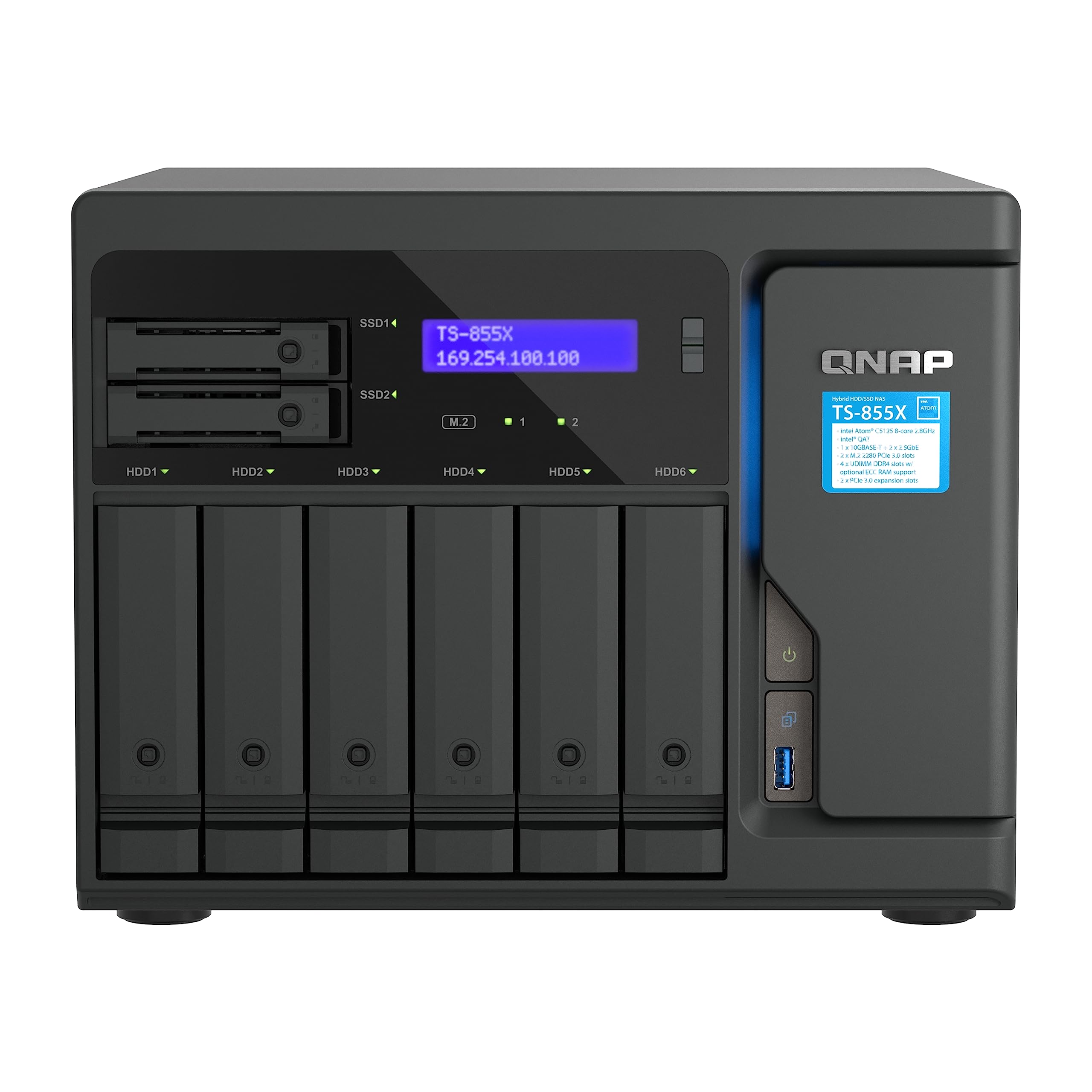 8-Bay NAS Intel Atom C5125 8GB RAM