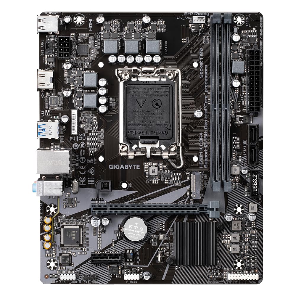 GIGABYTE H610M K DDR4 carte mere Intel H610 Express LGA 1700 micro ATX