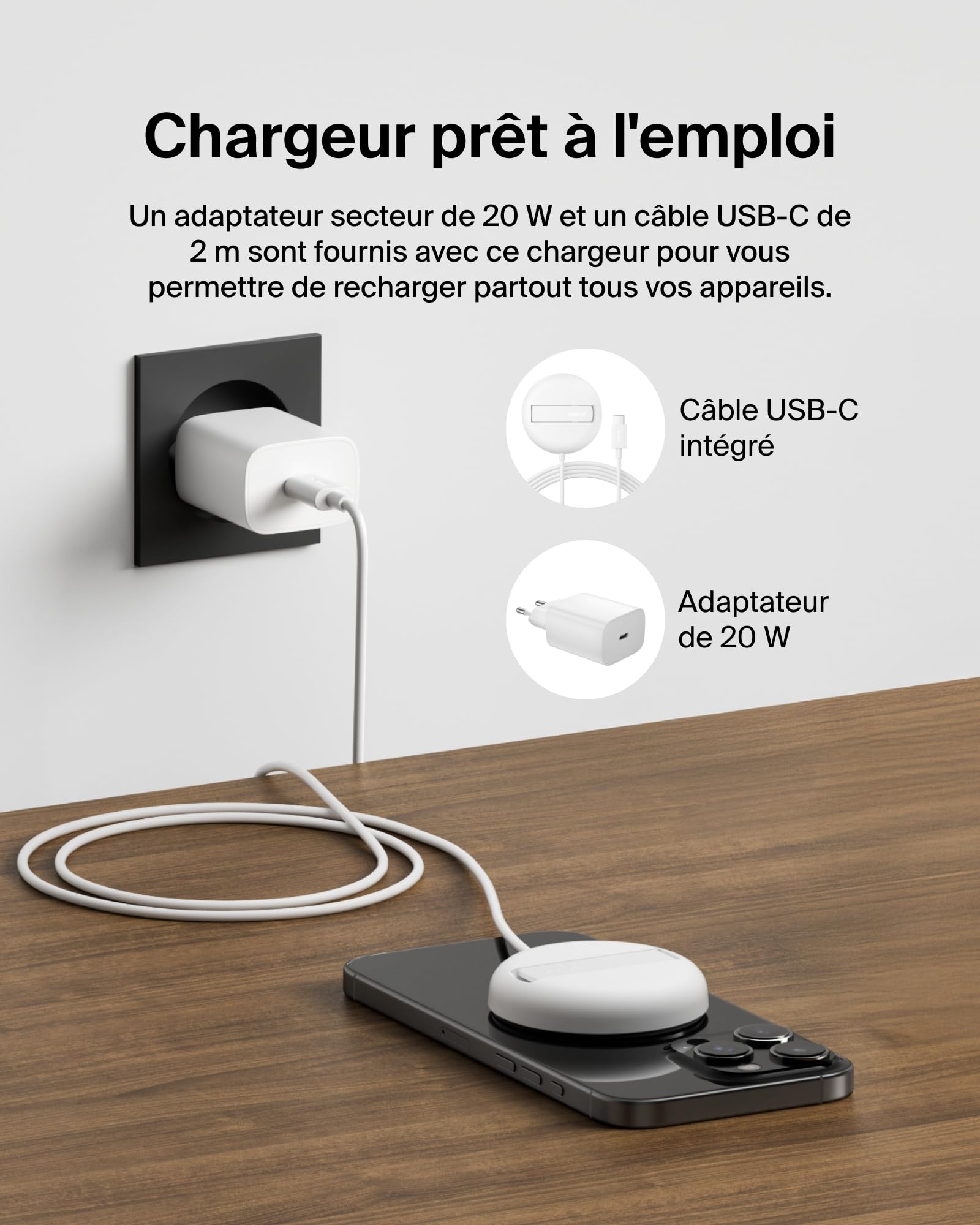 BELKIN BOOST CHARGE Qi2 15w Magnetic Pad White