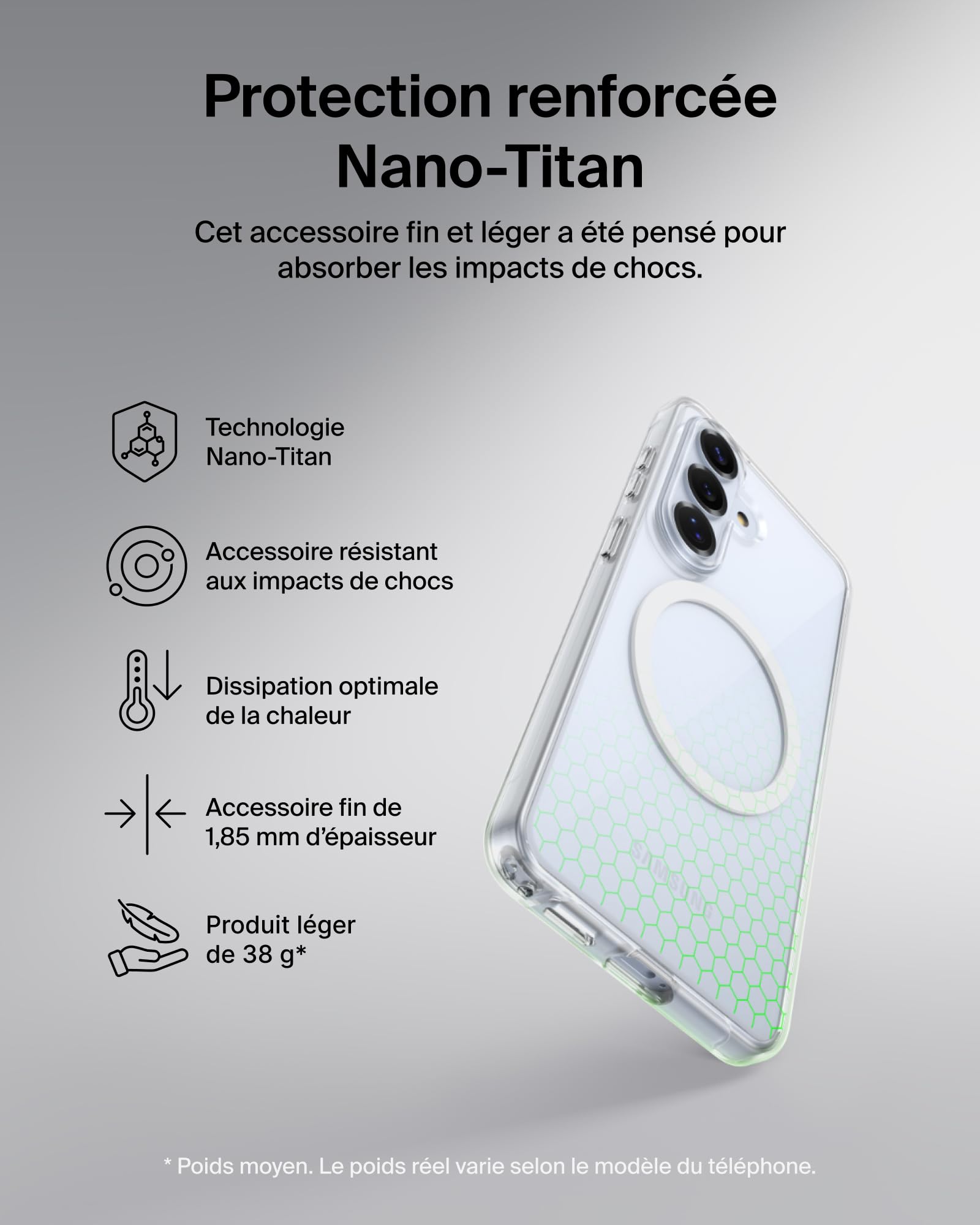 COVER/GRIP TPU/PC D1 SF CLEAR