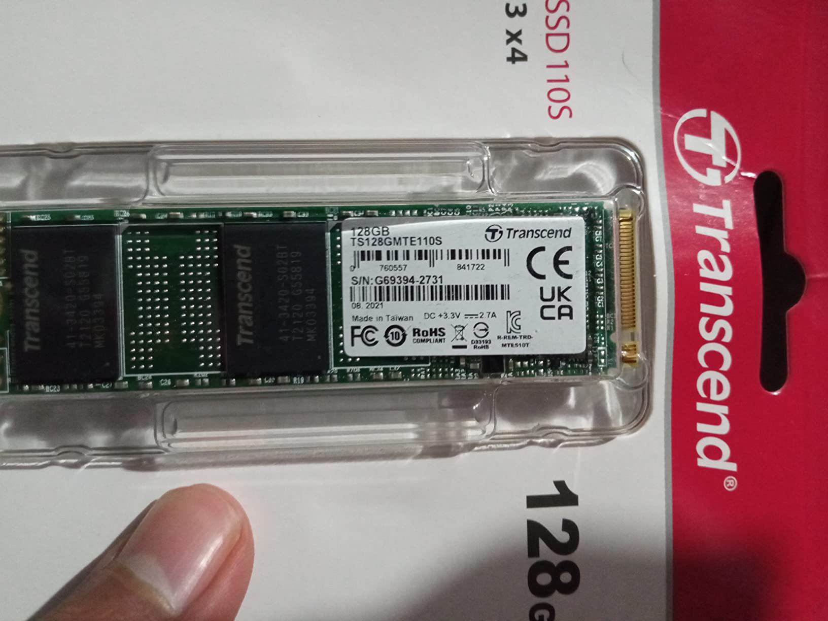 TRANSCEND 1To M.2 2280PCIe Gen3x4 M-Key puce 3D TLC sans DRAM