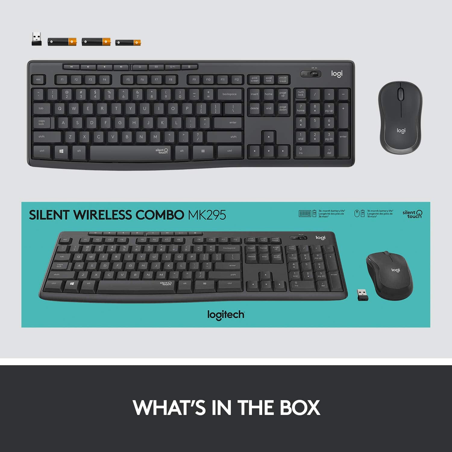 Logitech 920-009799 MK295 Combo Sans Fil Silencieux Graphite