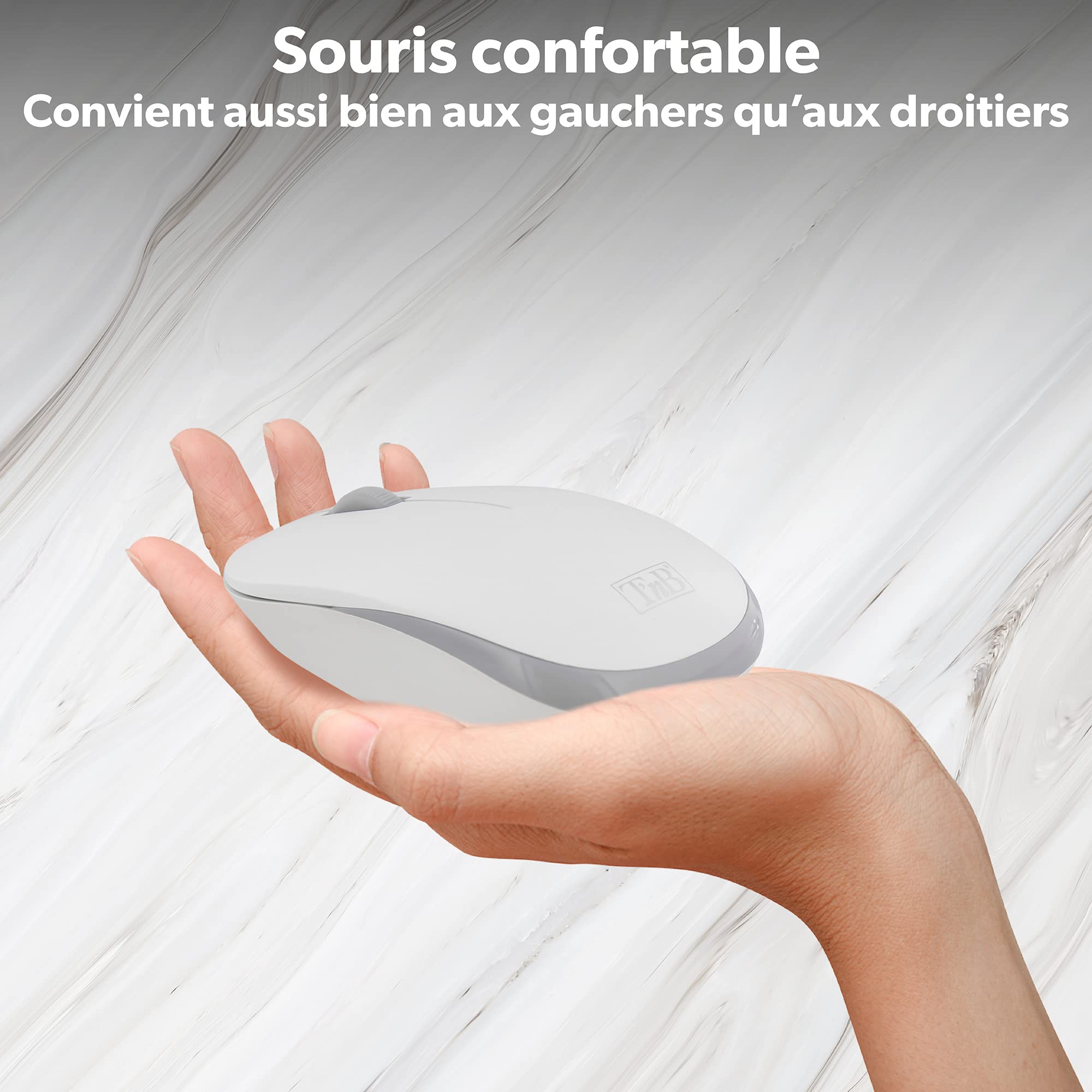 TNB CLASSY Wireless Keyboard/Mouse Combo Azerty High-End Finishes Compact Keyboard With Flat Comfortable And Silent Keys